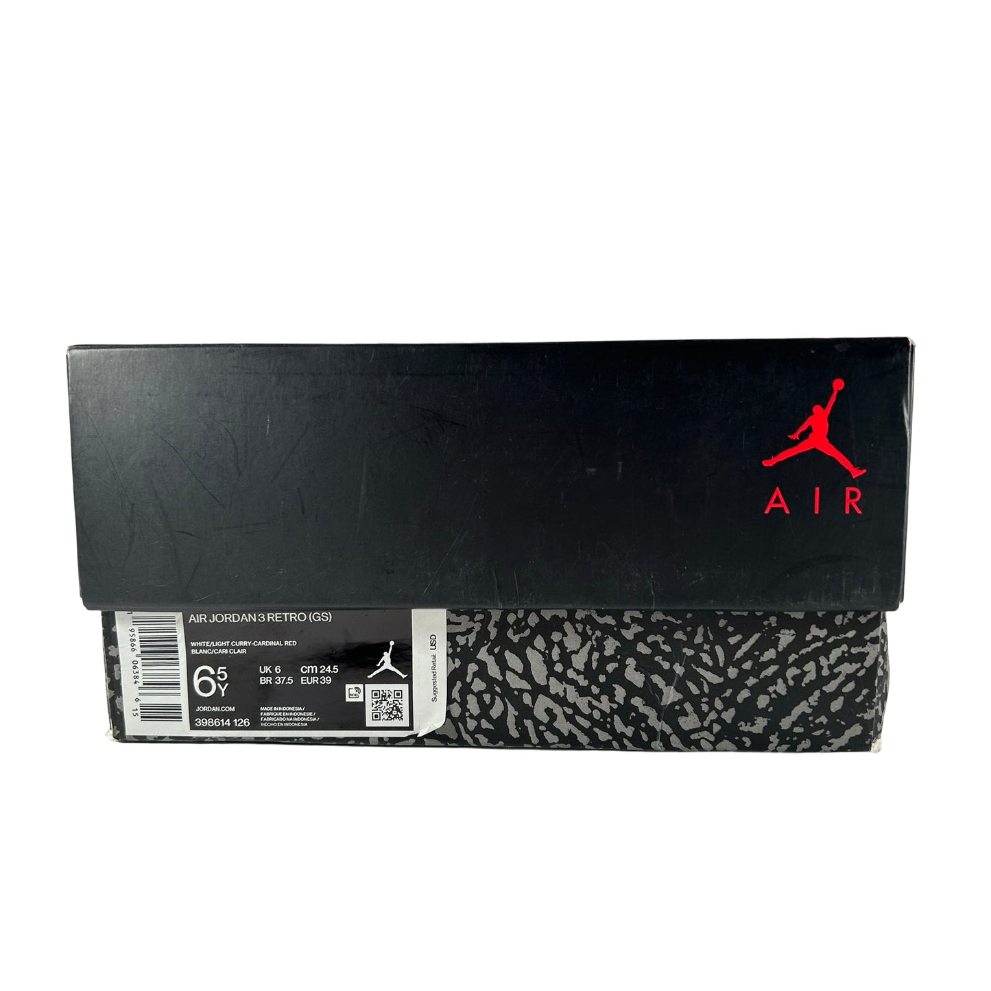 398614 126 Jordan 3 Retro Cardinal (GS) [USED] - 6.5 Y (Used)