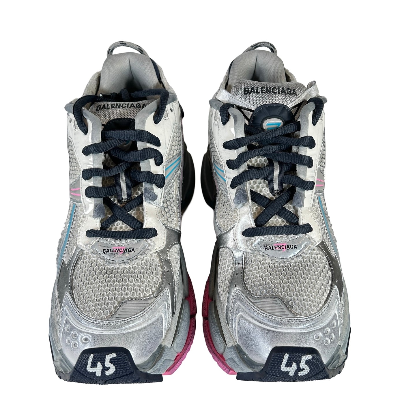 772774WRMU9154 Balenciaga Runner Eggshell Grey Pink Blue [USED] - 45 (Used)