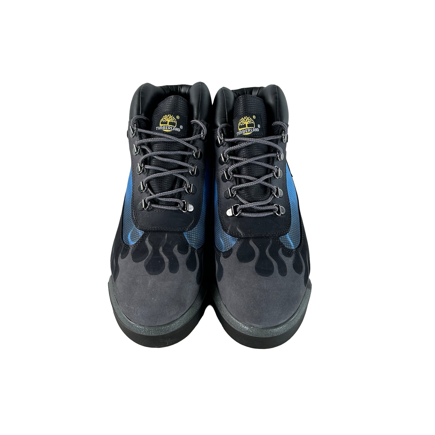 TB0A5PV4 W08 Timberland Field Boot Mid Grey Nubuck Blue Loso Flames [USED] - 9 M (Used)