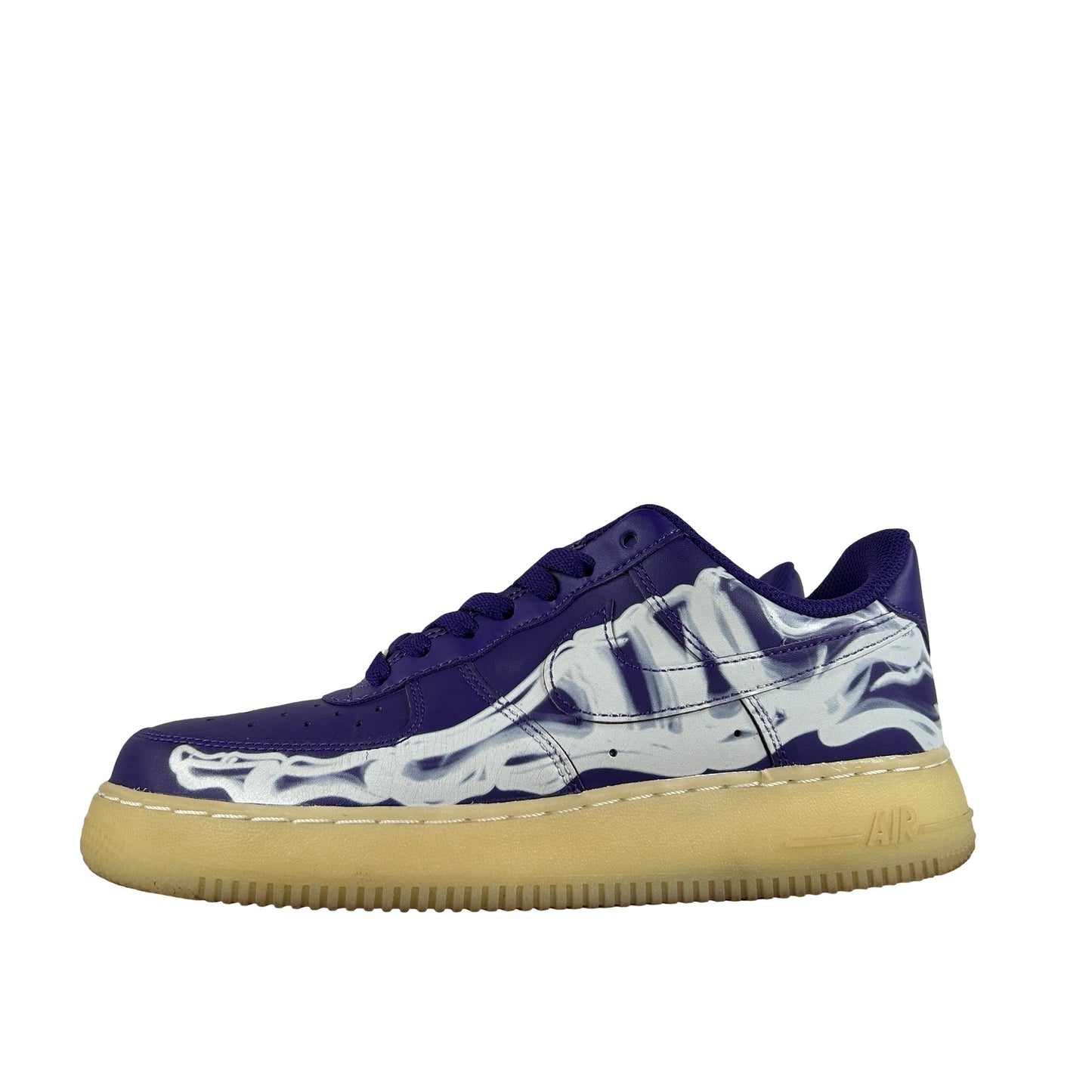 CU8067 500 Nike Air Force 1 Low '07 QS Purple Skeleton Halloween [USED] - 7 M (Used) (No Box)