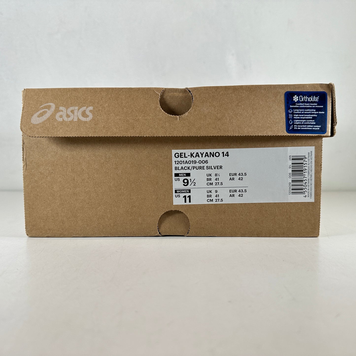 1201A019 006 ASICS Gel-Kayano 14 Black Pure Silver [USED] - 9.5 M (Used)