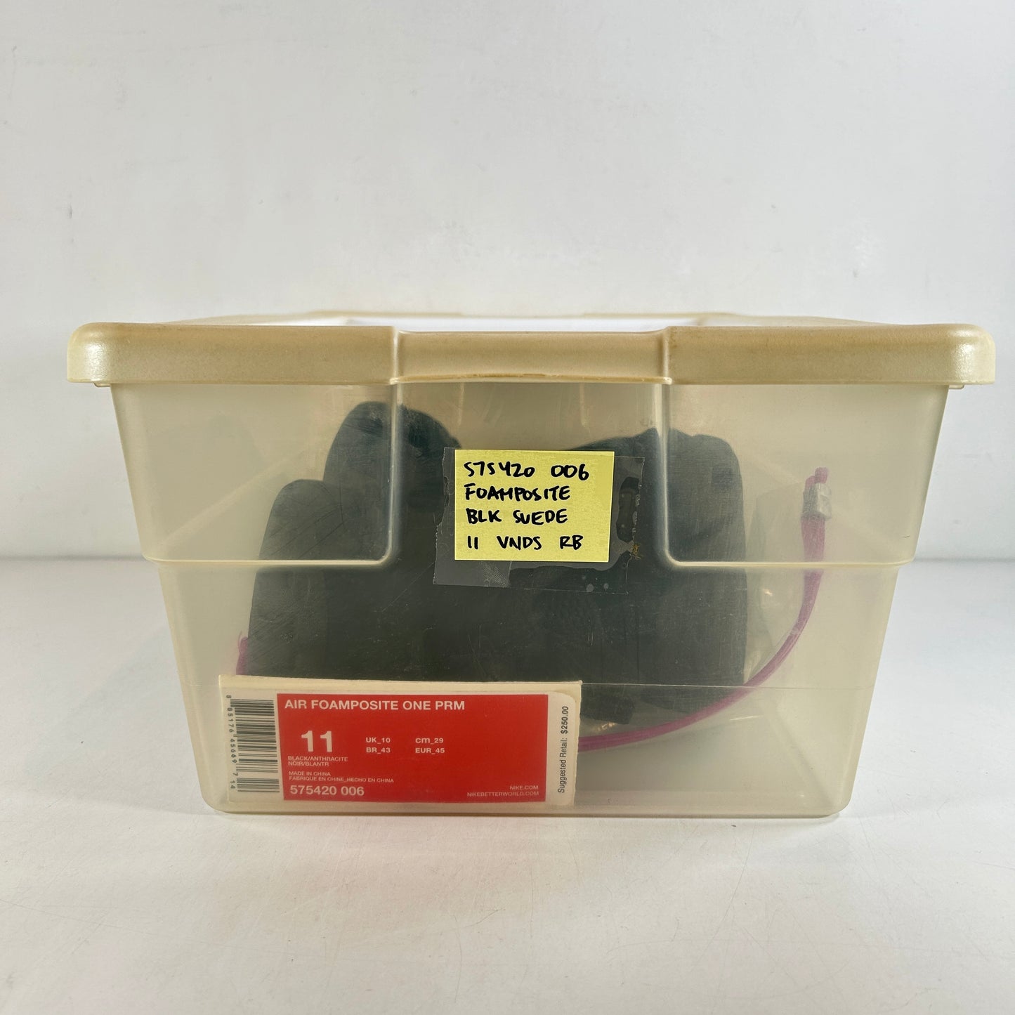 575420 006 Nike Air Foamposite One Black Suede [USED] - 11 M (VNDS) (Replace Box)