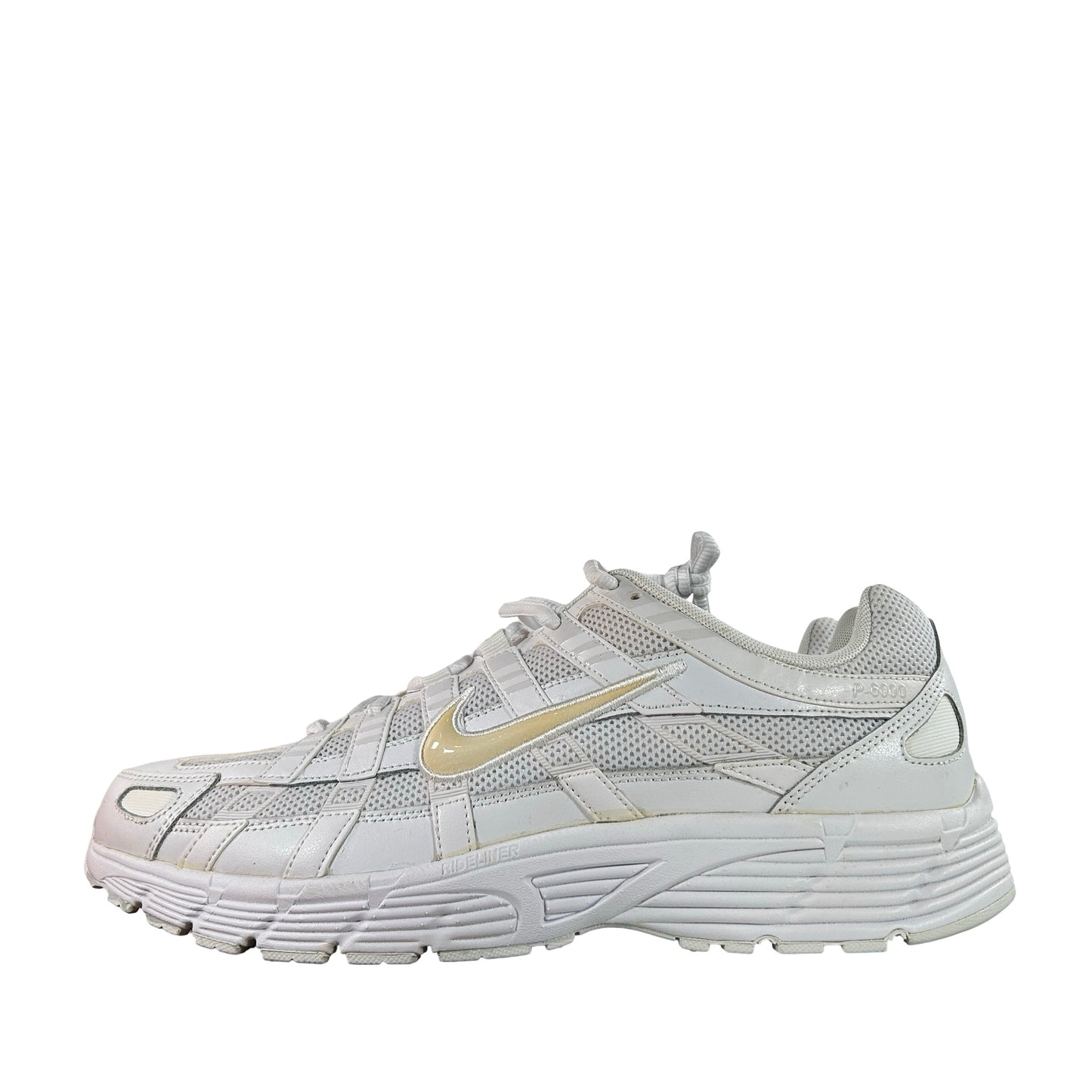 BV1021 102 Nike P-6000 Triple White (Women's) [YELLOWING] - 14 W (Yellowing)