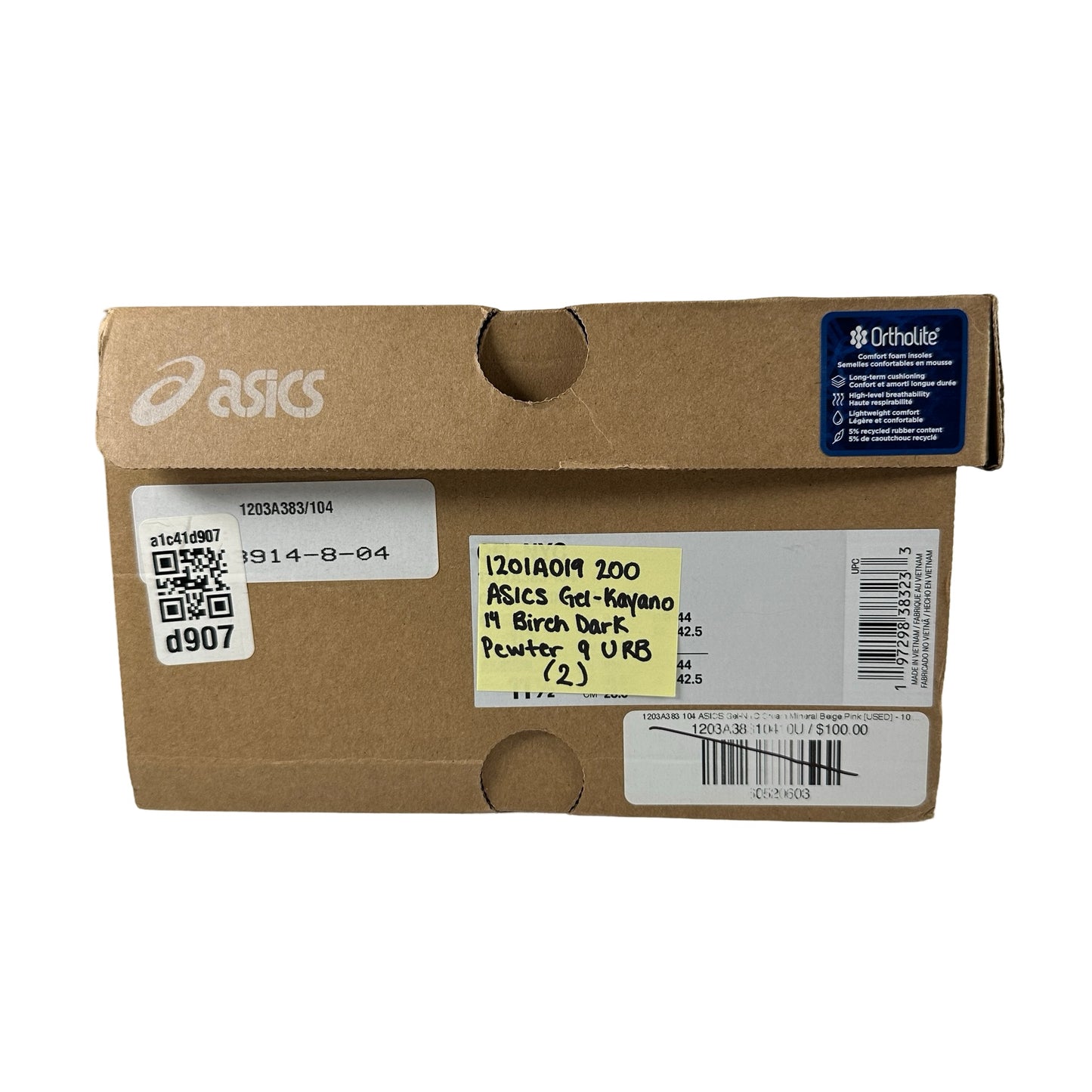 1201A019 200 ASICS Gel-Kayano 14 Birch Dark Pewter [USED] - 9 M (Used2) (Replace Box2)