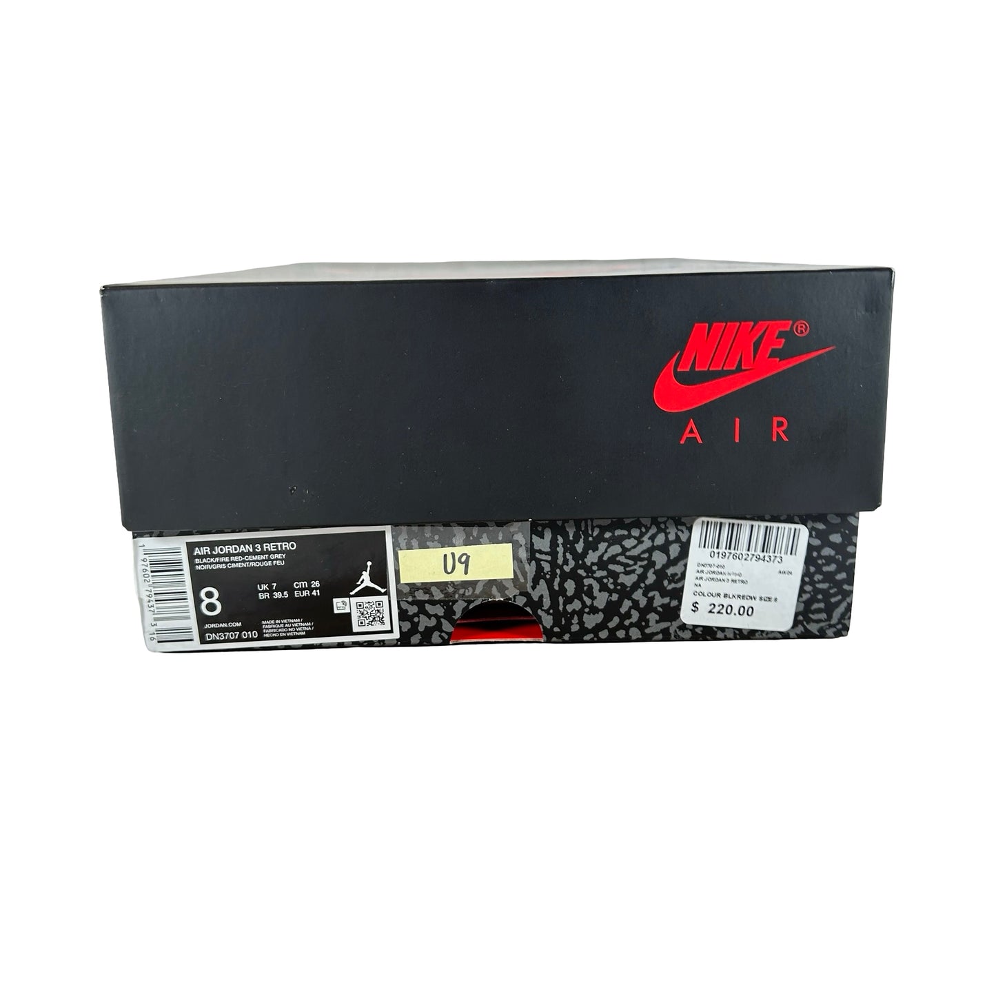 DN3707 010 Jordan 3 Retro Black Cement Reimagined (2024) [USED] - 8 M (Used9)