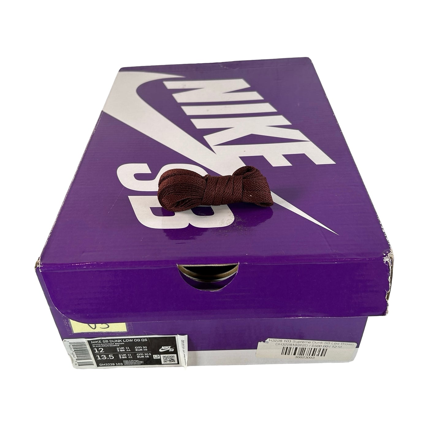 DH3228 103 Supreme Dunk SB Low Brown [USED] - 12 M (Used3)