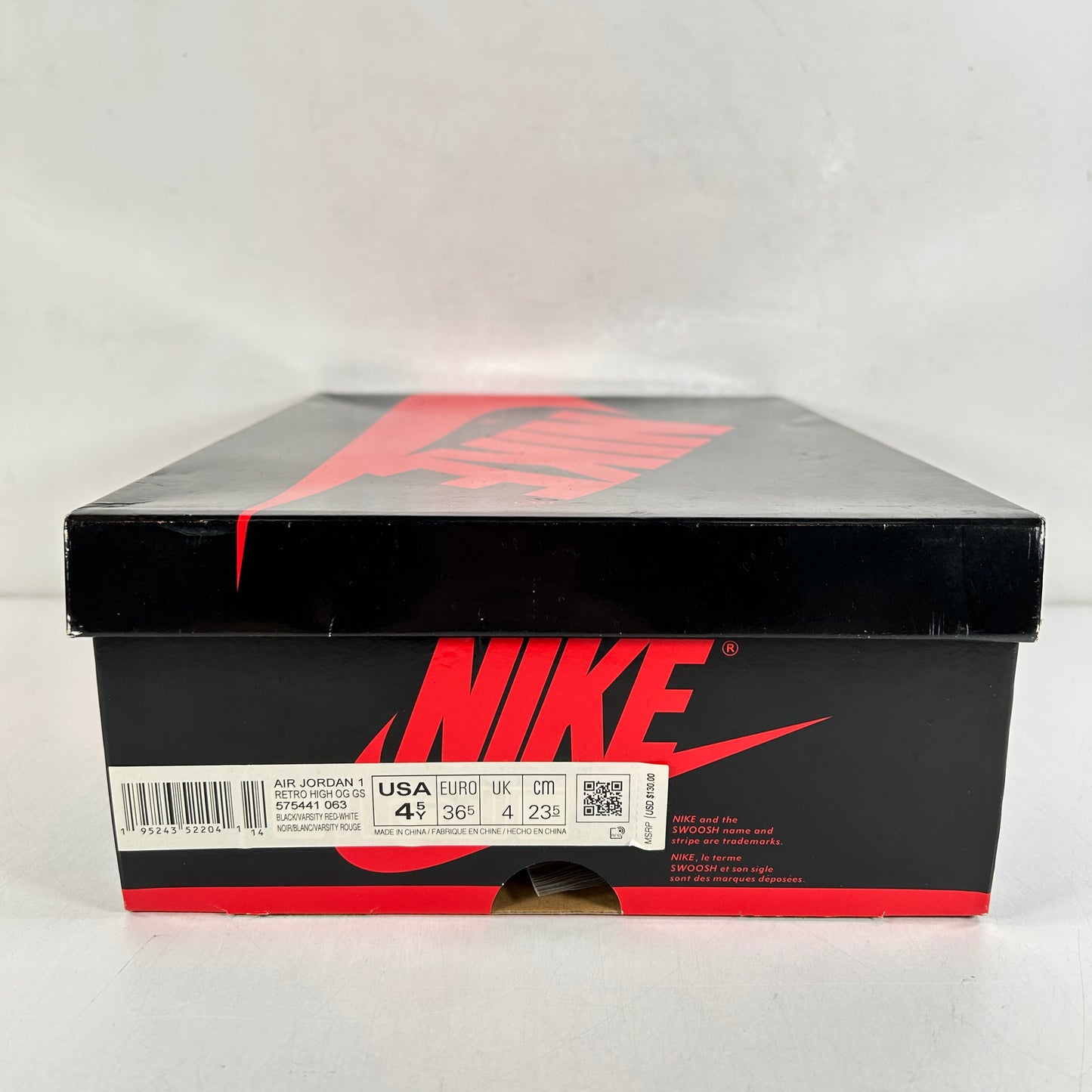 575441 063 Jordan 1 Retro High OG Patent Bred (GS) [USED] - 4.5 Y (Used)