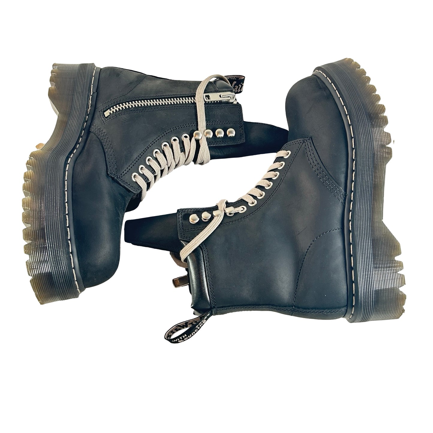 DM02E6813 9001 09 Dr. Martens 1460 DRKSHDW Quad Sole Steel Toe Boot Rick Owens Black [USED] - 9 M (Used) (No Box)