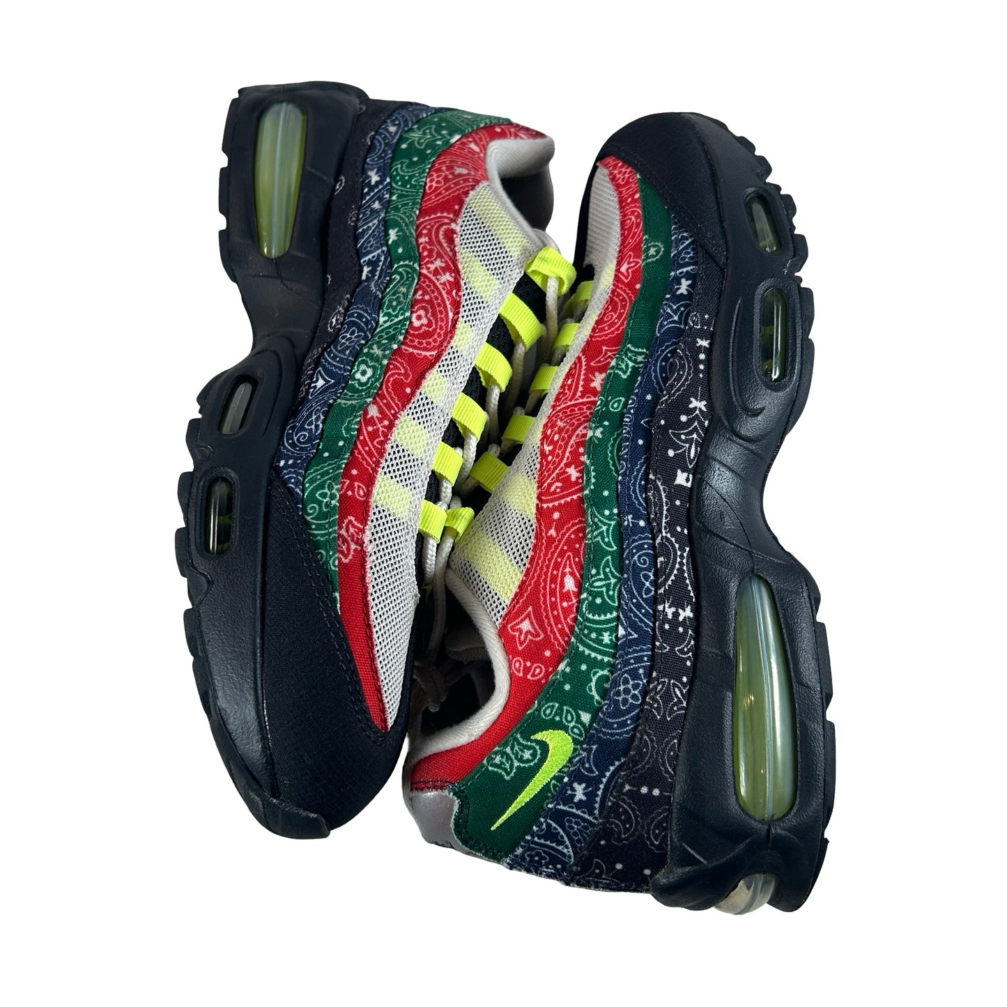 IQ0620 100 Nike Air Max 95 OG Big Bubble Neon Paisley Bandana [USED] - 10 M (Used) (No Box)