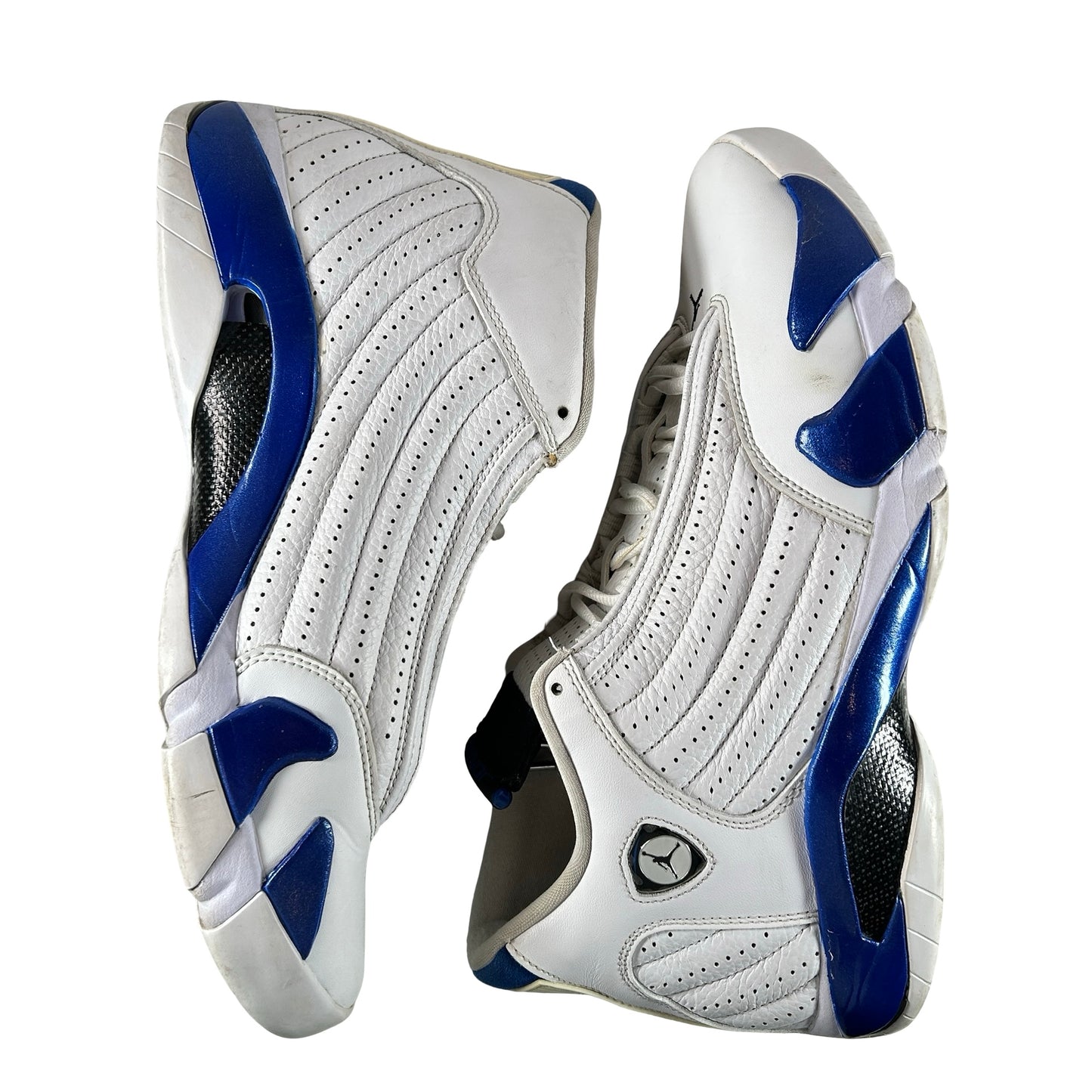 487471 104 Jordan 14 Retro White Hyper Royal [USED] - 12 M (Used) (No Box)