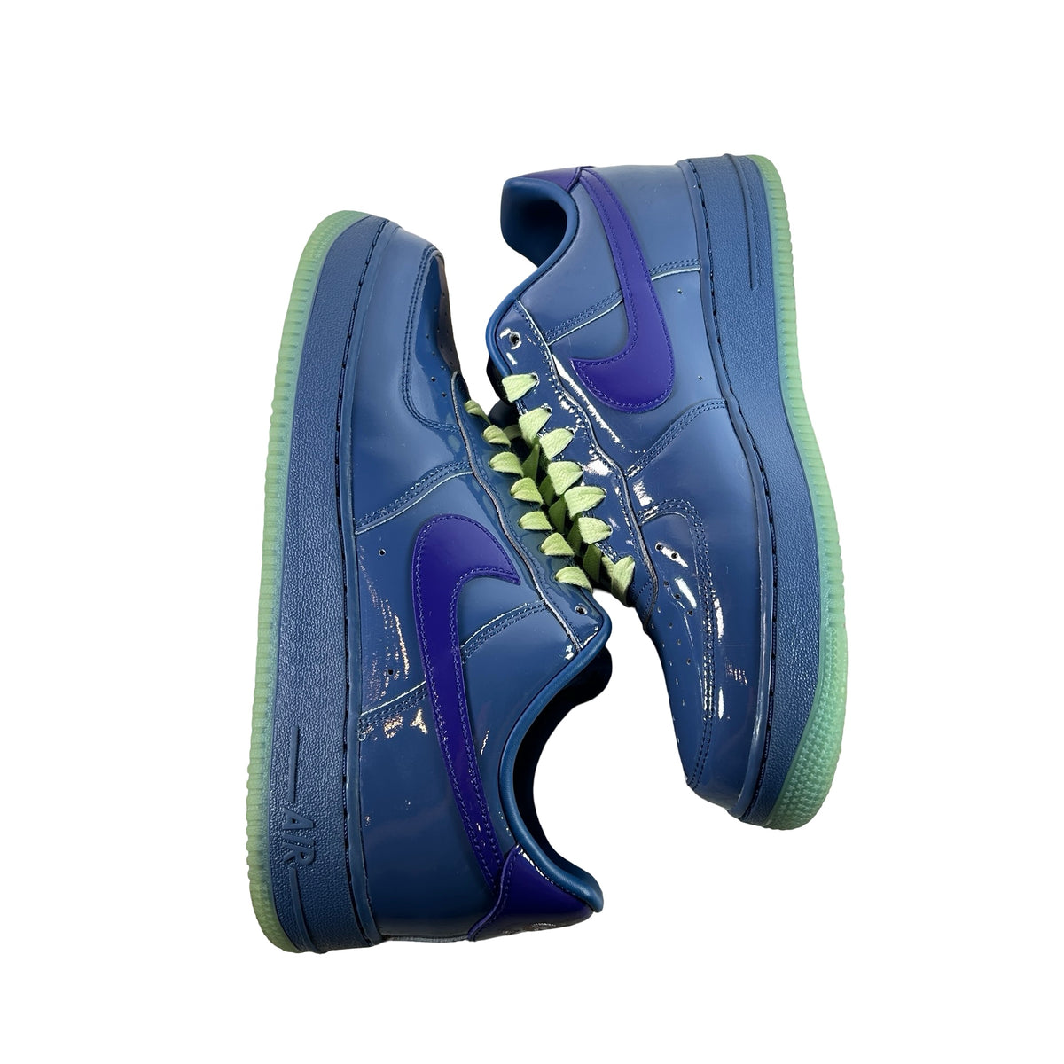 IO4489 400 Nike Air Force 1 Low Patent Leather Mystic Navy Grape Ice [USED] - 9 M (Used) (No Box)
