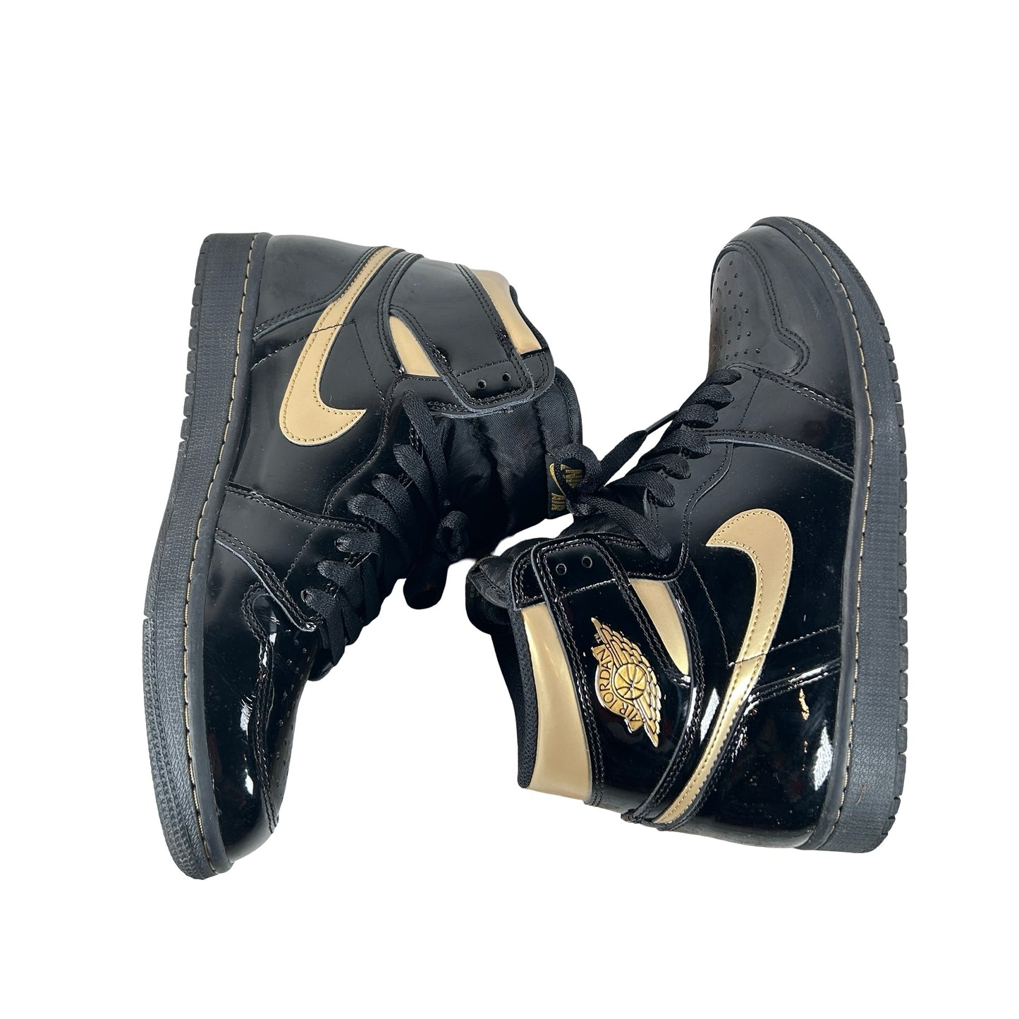 555088 032 Jordan 1 Black/Gold [USED] - 9.5 M (Used)