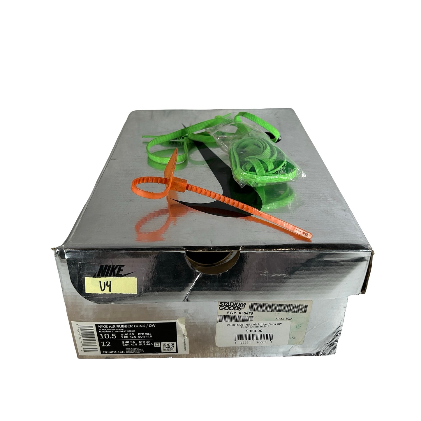 CU6015 001 Nike Air Rubber Dunk Off-White Green Strike [USED] - 10 M (Used4)