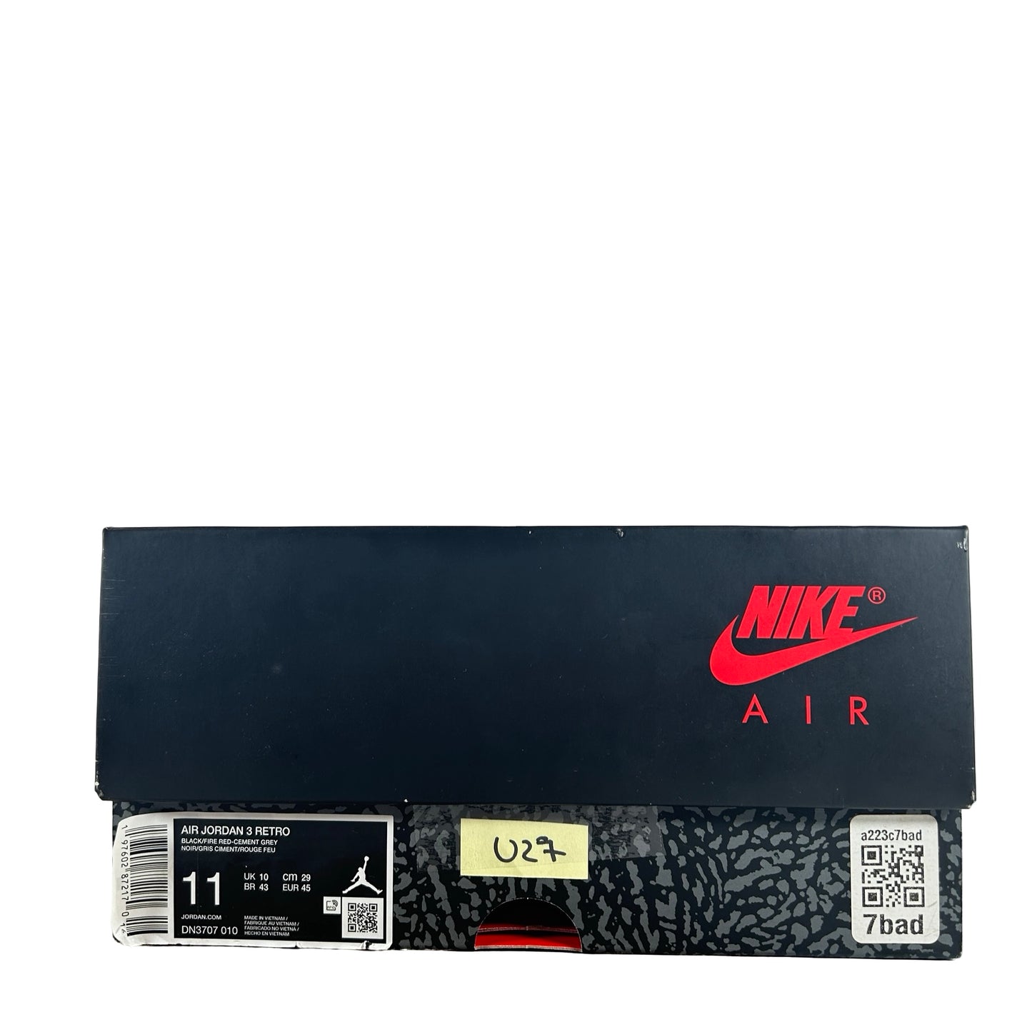 DN3707 010 Jordan 3 Retro OG Black Cement (2024) [USED] - 11 M (Used27)