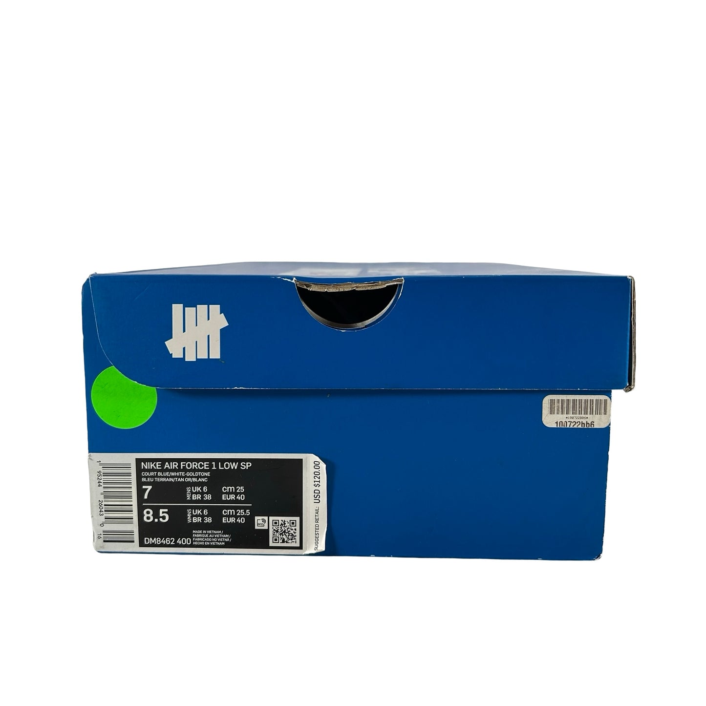 DM8462 400 Nike Air Force 1 Low SP Undefeated 5 On It Blue Yellow Croc [USED] - 7 M (Used)