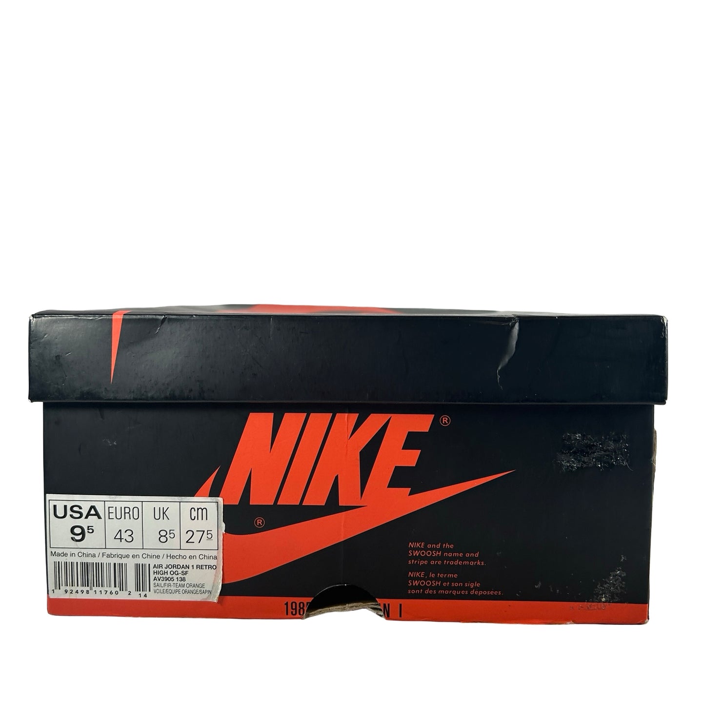 AV3905 138 Jordan 1 Retro High SoleFly Art Basel Sail [USED] - 9.5 M (Used)