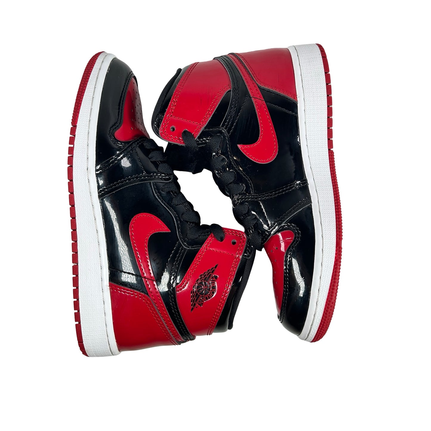575441 063 Jordan 1 Retro High OG Patent Bred (GS) [USED] - 4 Y (Used) (No Box)