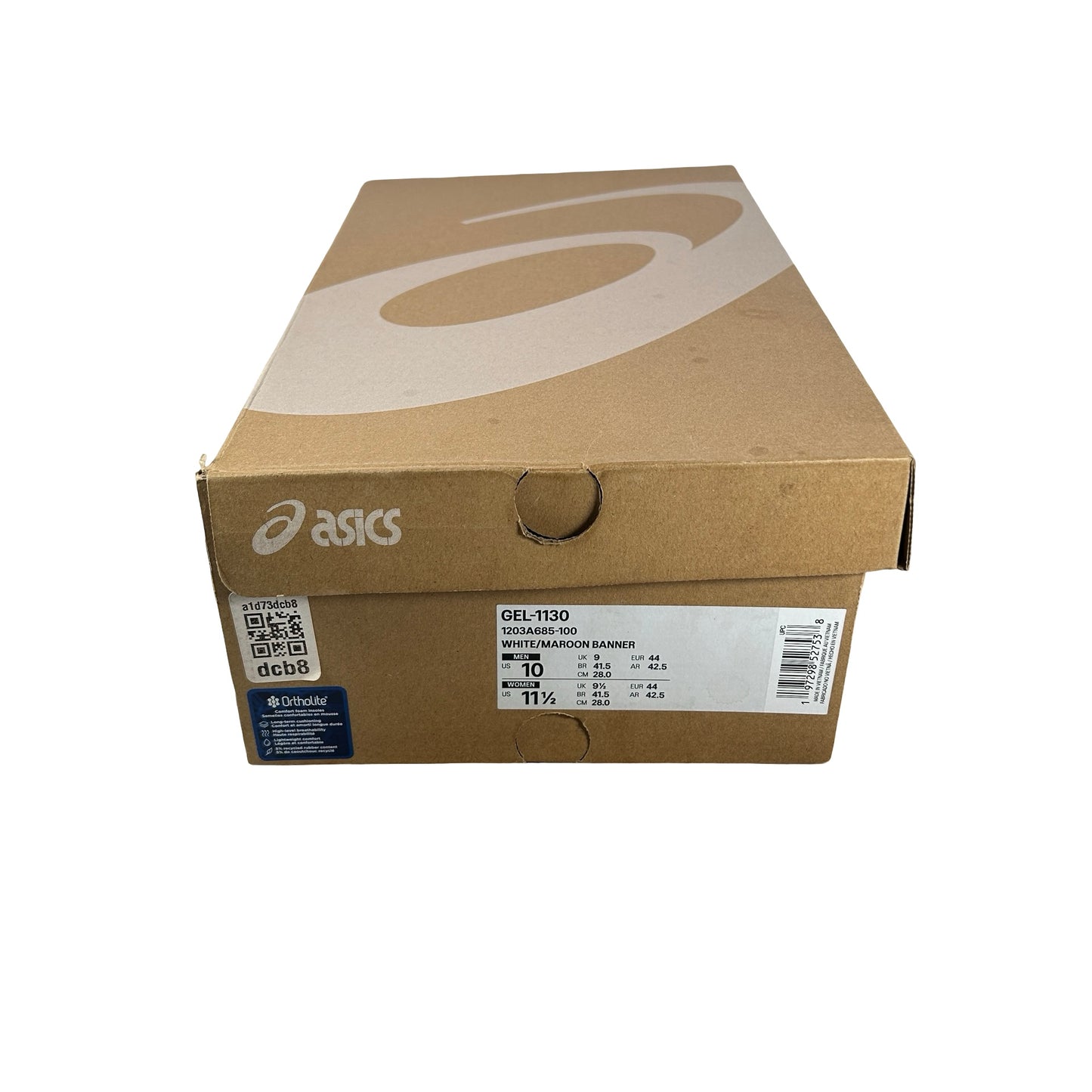1203A685 100 ASICS Gel-1130 White Maroon Banner [USED] - 10 M (Used)