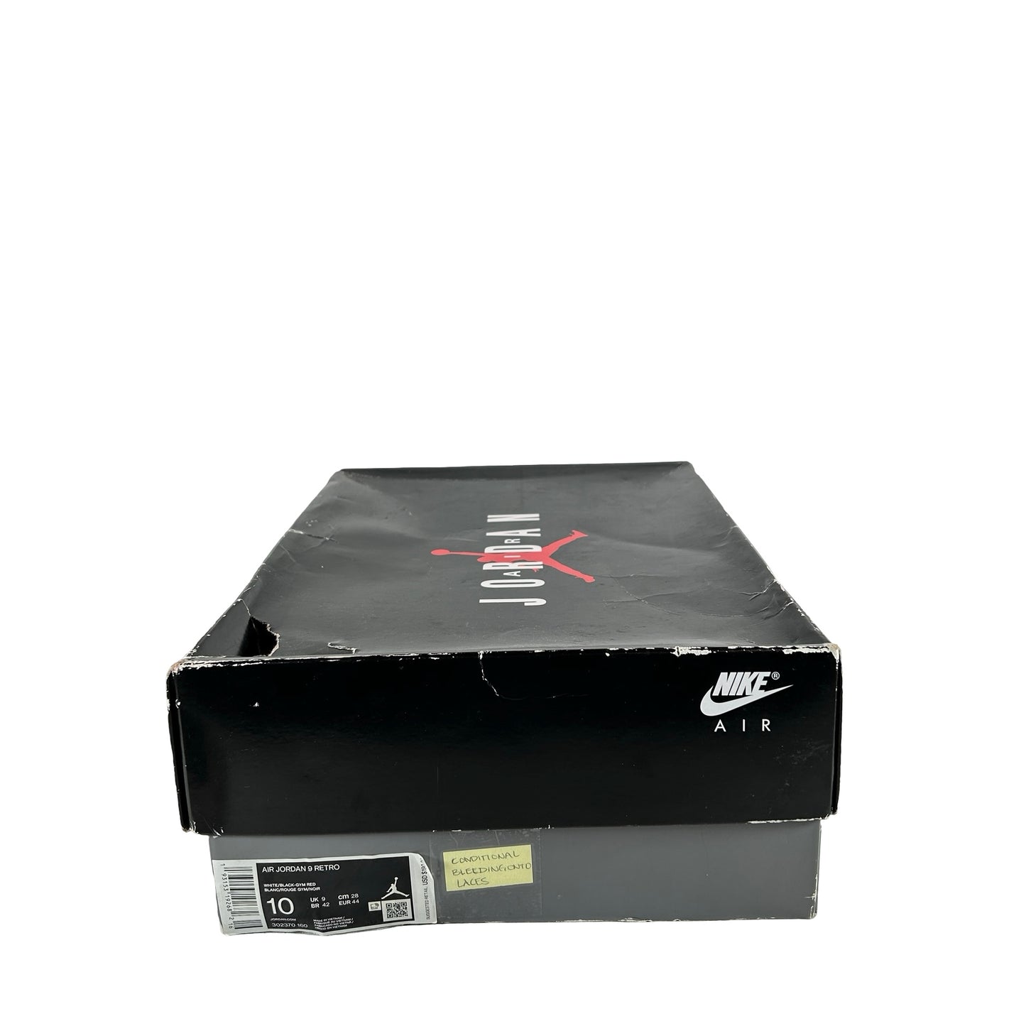 302370 160 Jordan 9 Retro White Gym Red [CONDITIONAL] - 10 M (Dye Bleeding On Laces)