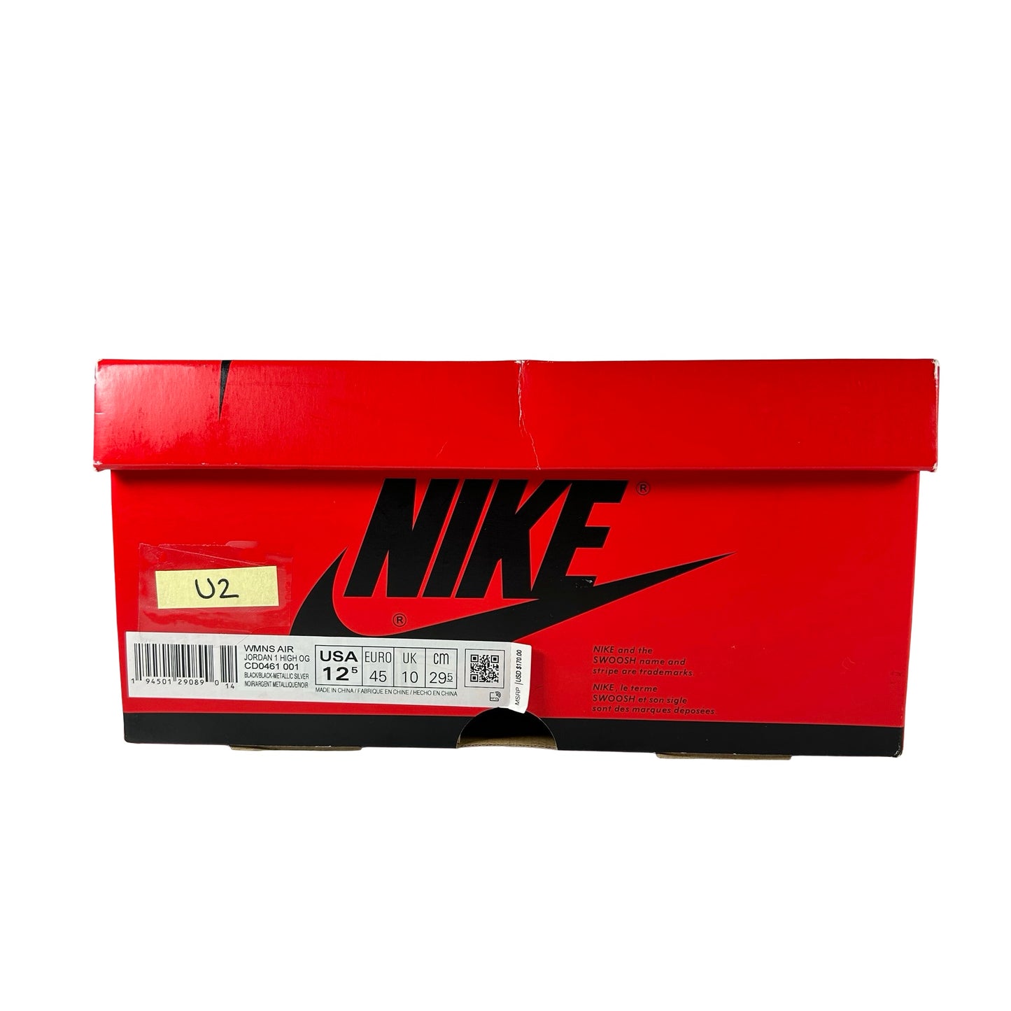 CD0461 001 Jordan 1 Retro High Silver Toe (Women's) [USED] - 12.5 W (Used2)
