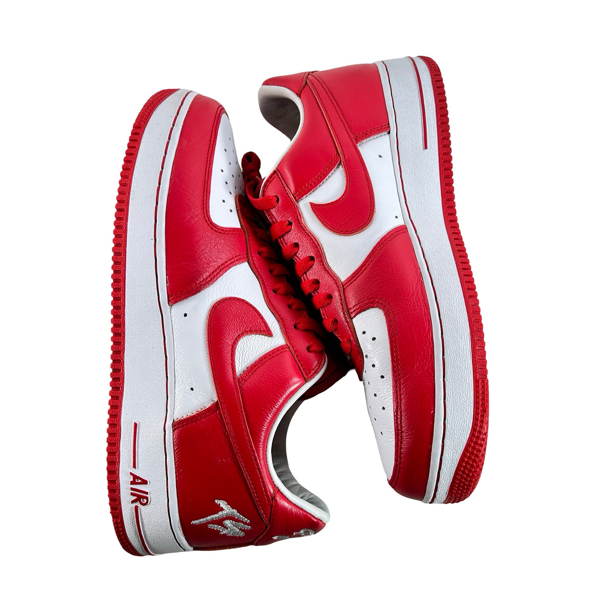 II4391 100 Nike Air Force 1 Low QS Terror Squad White University Red [USED] - 9.5 M (Used)