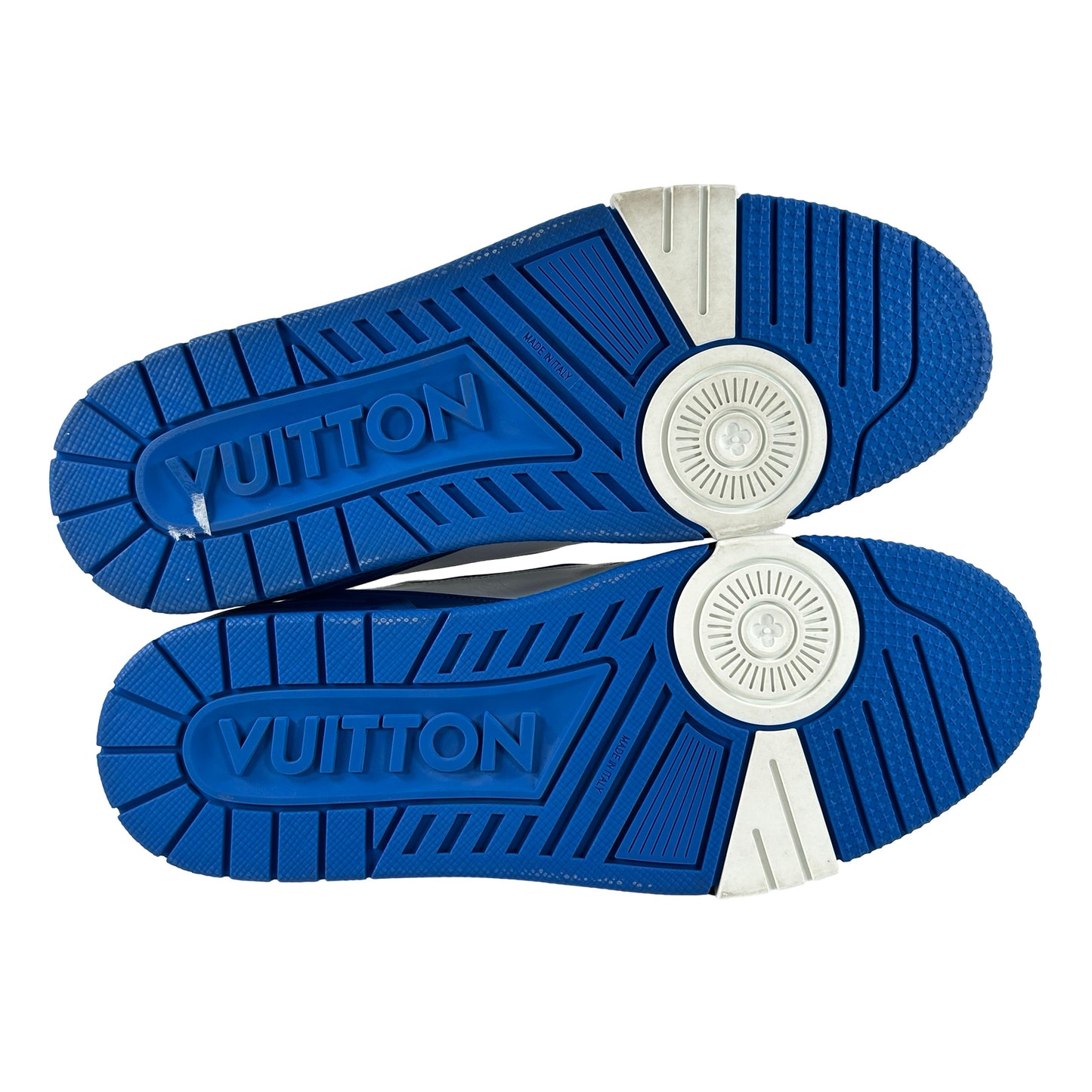 1A8SJV Louis Vuitton Trainer White Blue Signature [USED] - LV 8.5 / US 9.5