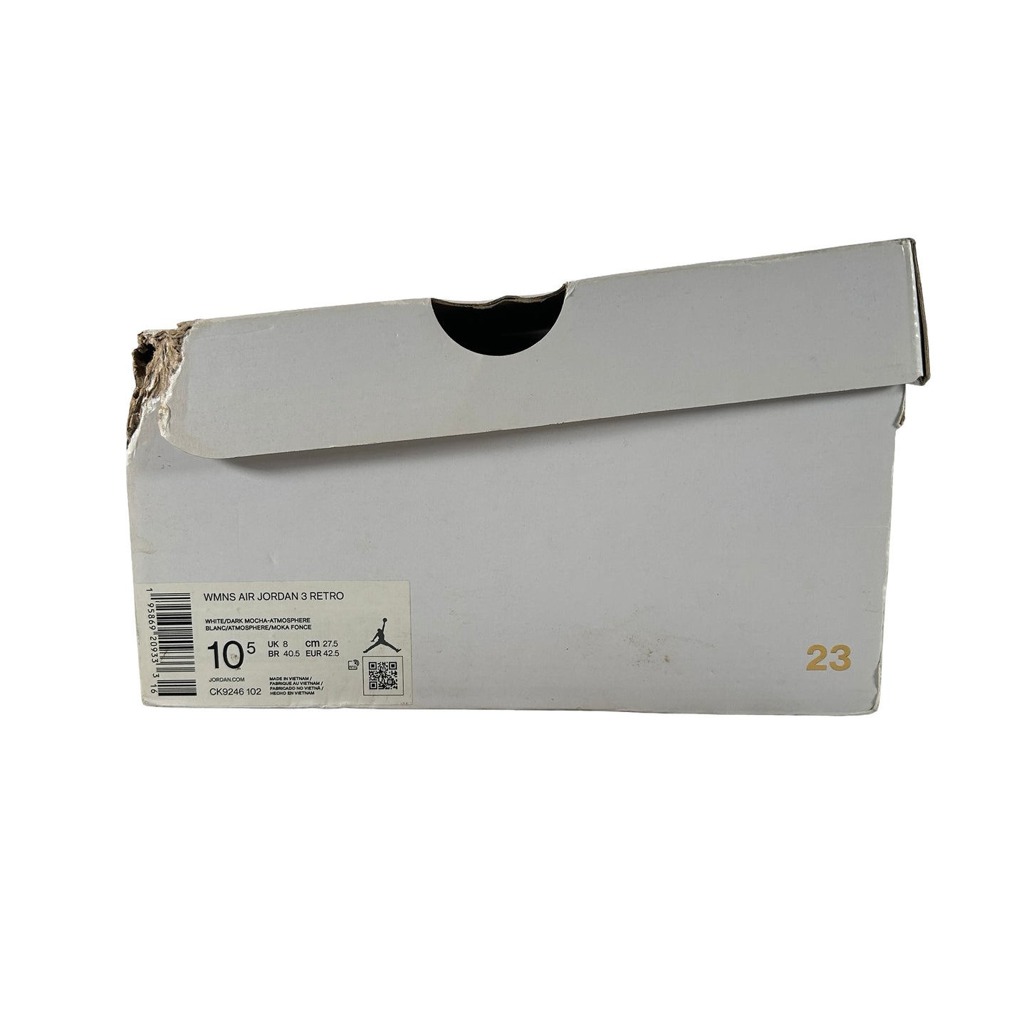 CK9246 102 Jordan 3 Retro Neapolitan Dark Mocha (Women's) - 10.5 W (Used)