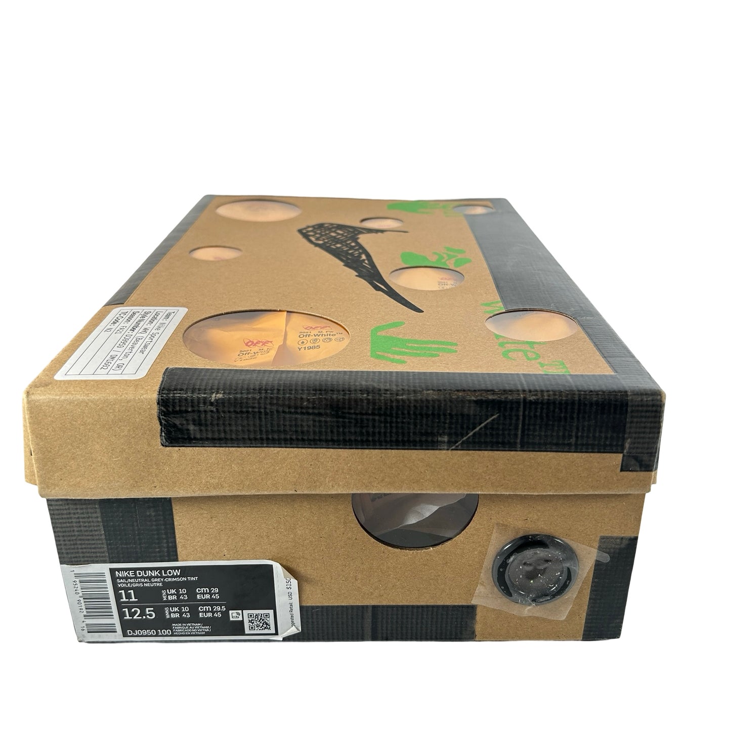 DJ0950 100 Nike Dunk Low Off-White Lot 12 [USED] - 11 M (Used)