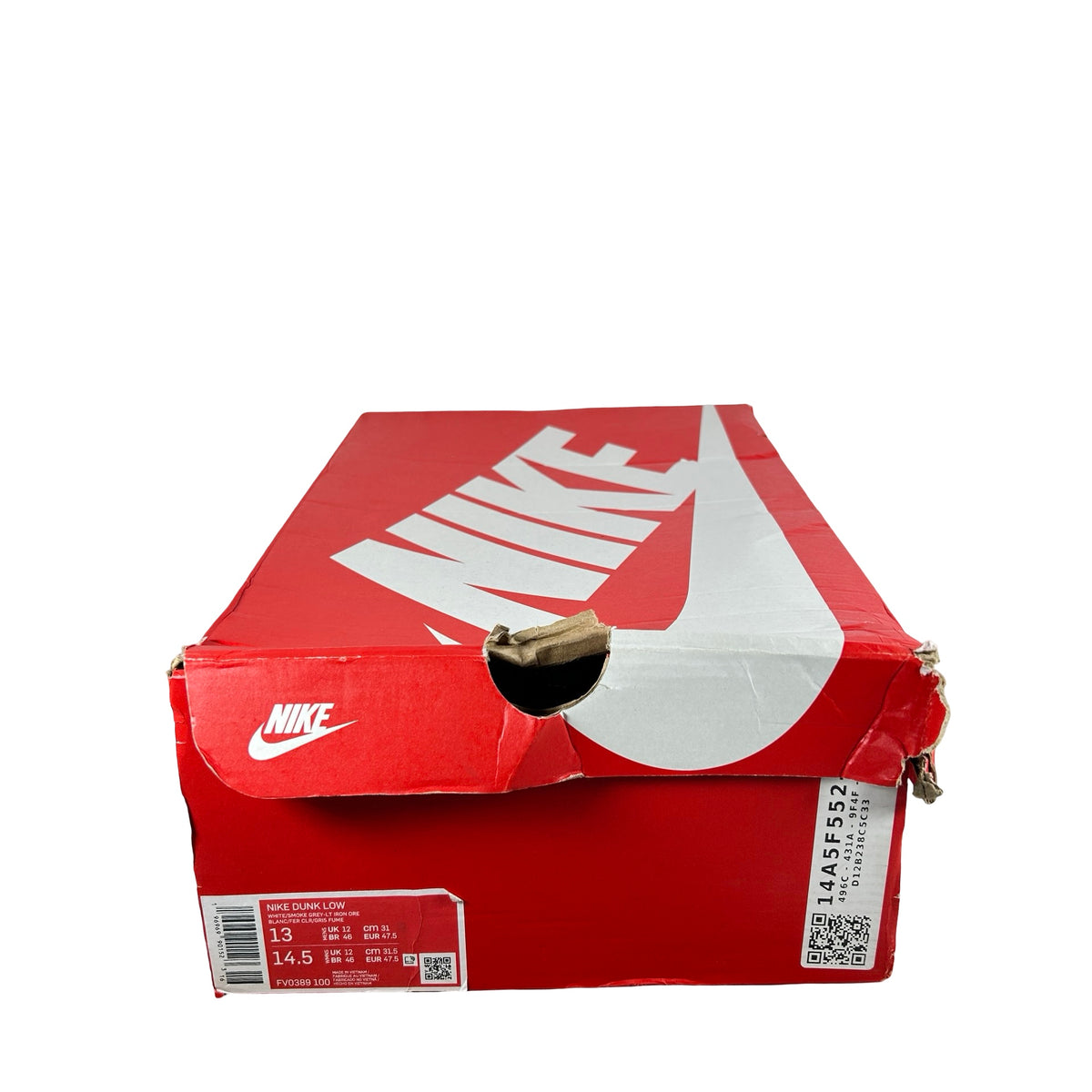 FV0389 100 Nike Dunk Low Smoke Grey Gum 3M Swoosh [USED] - 13 M (Used)
