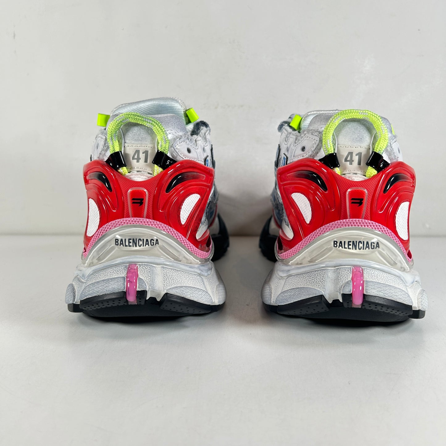 677403W3RB6 Balenciaga Runner Sneakers 'White Blue Red Mesh and Nylon' [USED] - 41 M (Used)