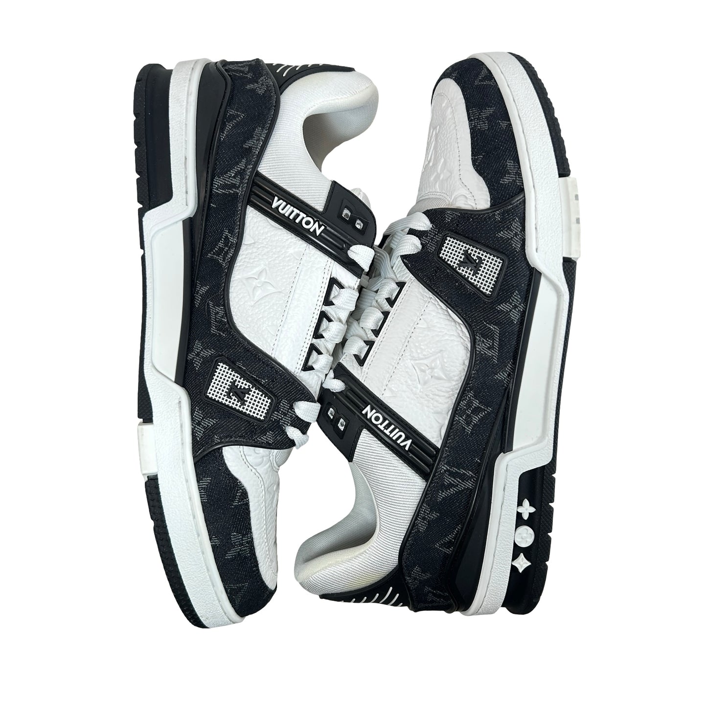1A9JG9 Louis Vuitton LV Trainer White Black [USED] - LV 10 (Used)