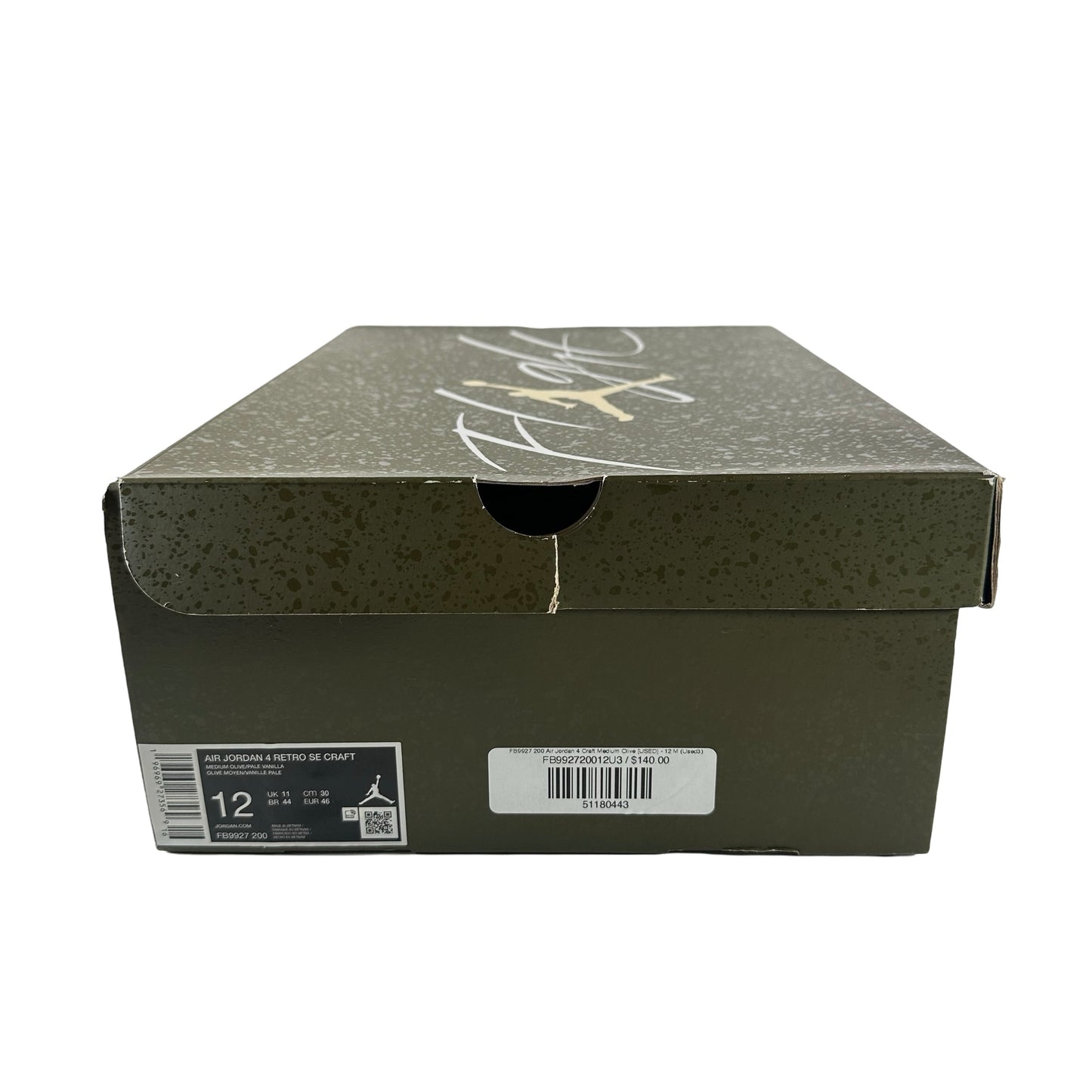 FB9927 200 Air Jordan 4 Craft Medium Olive [USED] - 12 M (Used3)