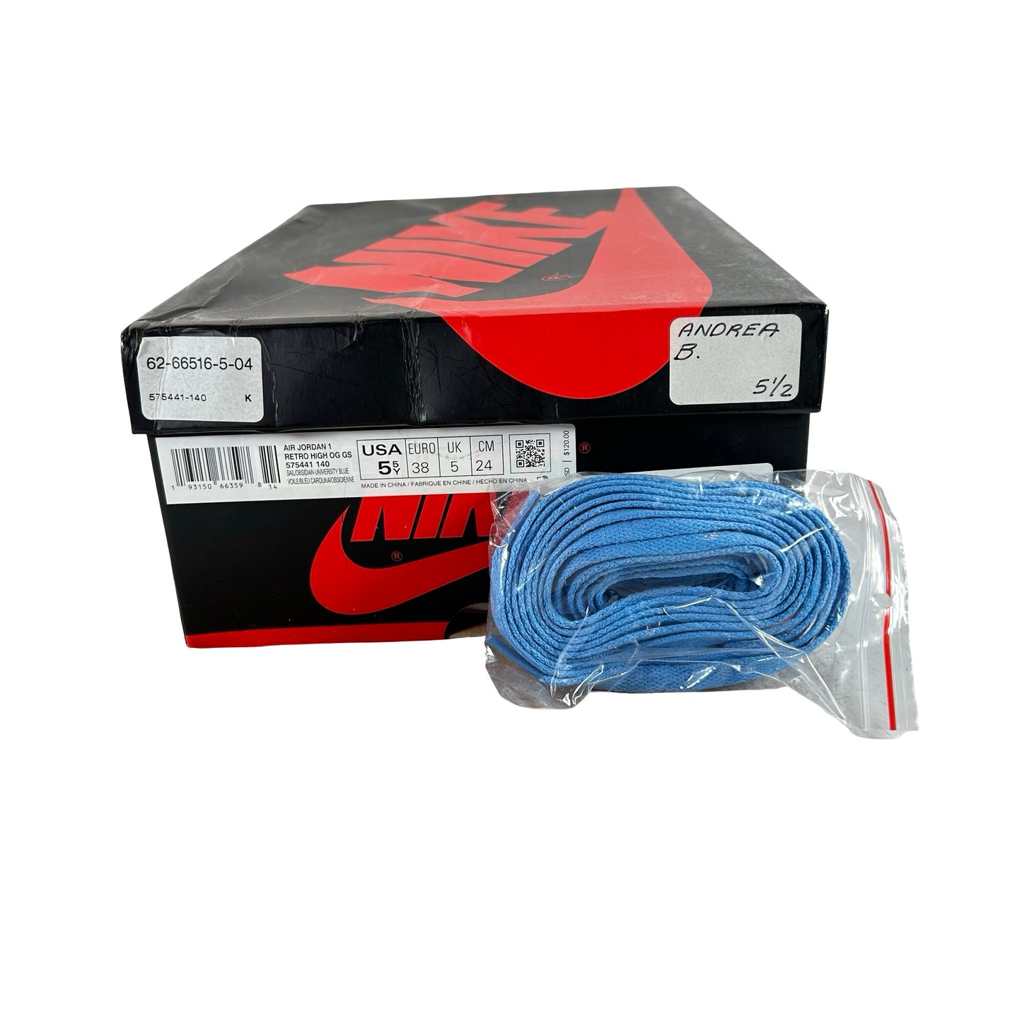 575441 140 Jordan 1 Retro High Obsidian (GS) [USED] - 5.5 Y (Used)