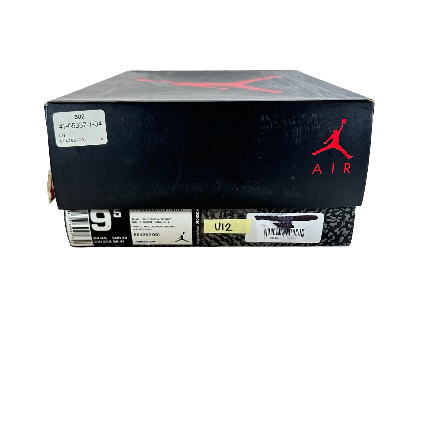 854262 001 Jordan 3 Retro Black Cement (2018) [USED] - 9.5 M (Used12)