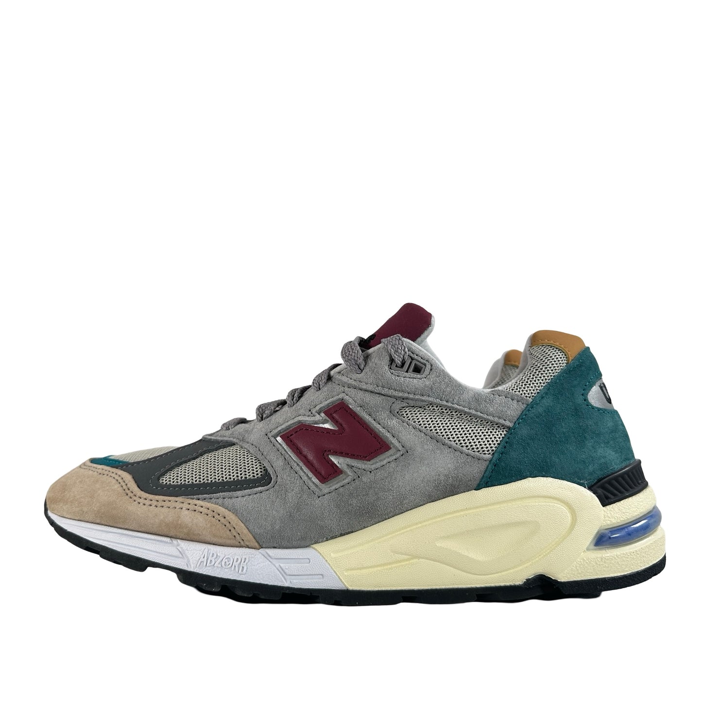 M990CP2 New Balance 990v2 Grey Green Maroon [USED] - 11 M (Used)