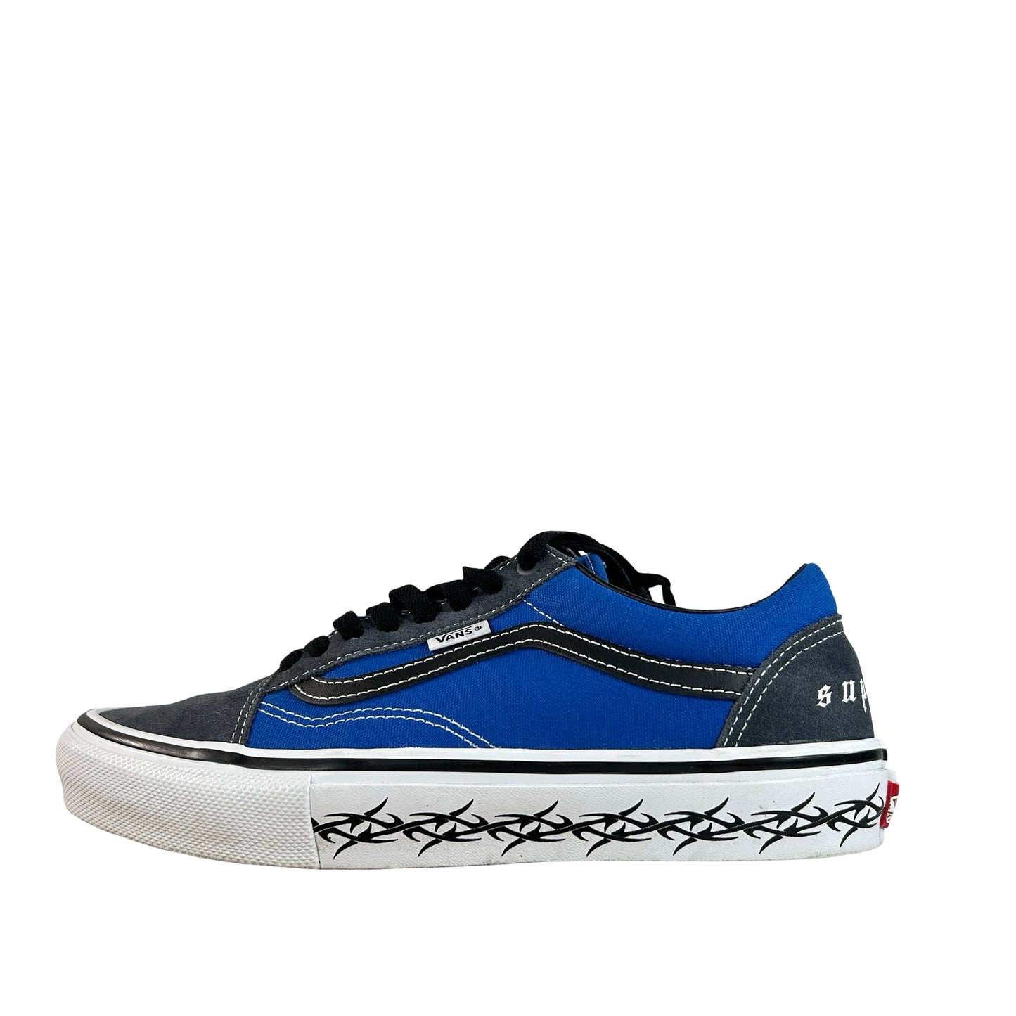VN0A5KRXCRB Supreme Vans Old Skool Barbed Wire Royal [USED] - 8.5 M (Used)
