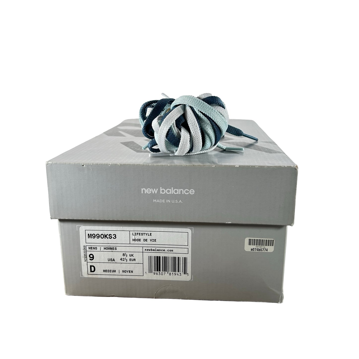 M990KS3 New Balance 990v3 MiUSA Kith Steel Blue [USED] - 9 M (Used)