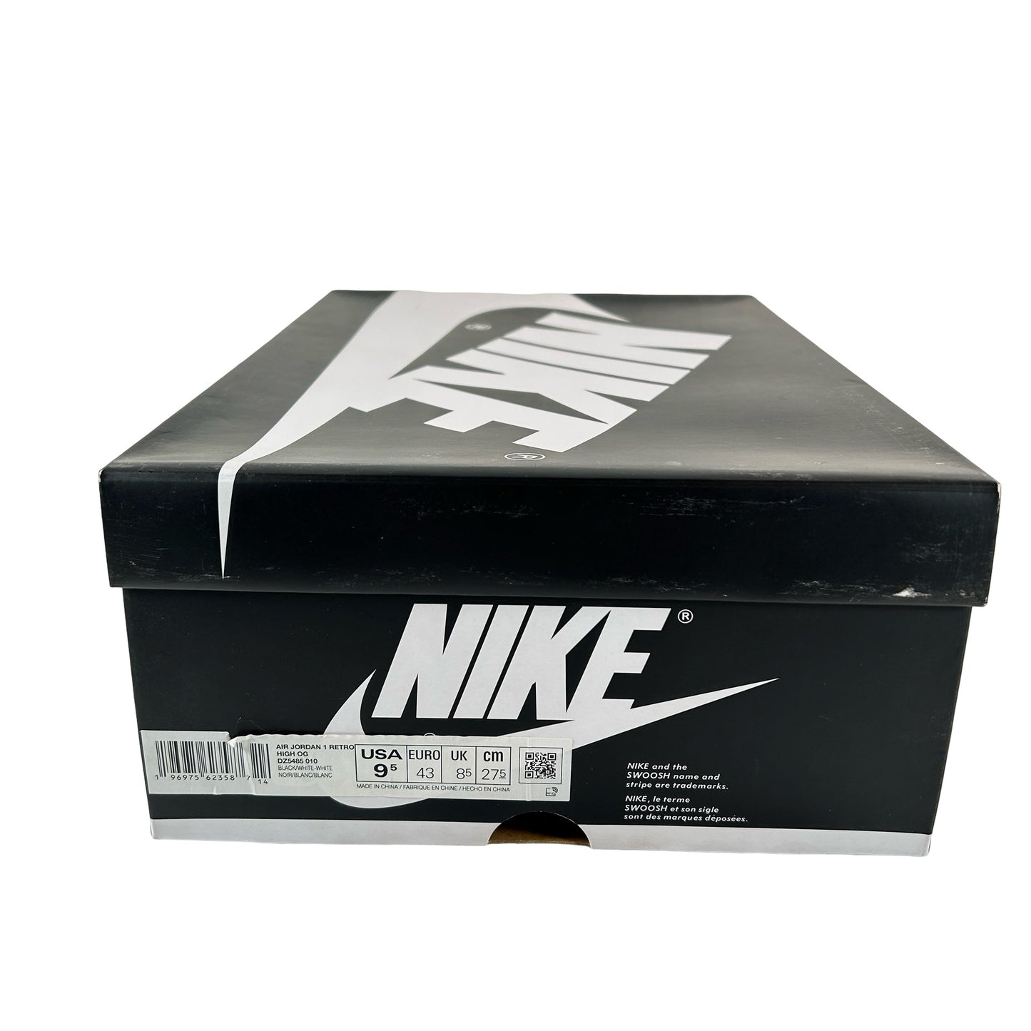 DZ5485 010 Jordan 1 Retro High OG Black White [USED] - 9.5 M (Used)