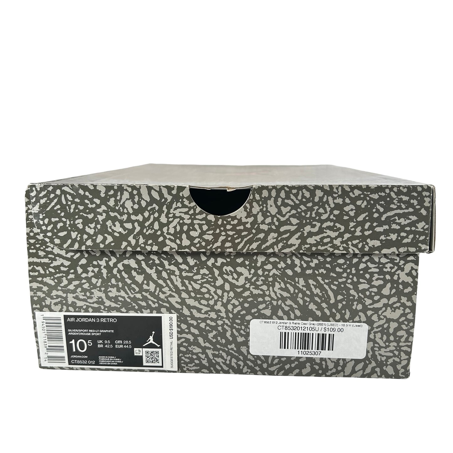 CT8532 012 Jordan 3 Retro Cool Grey (2021) [USED] - 10.5 M (Used)