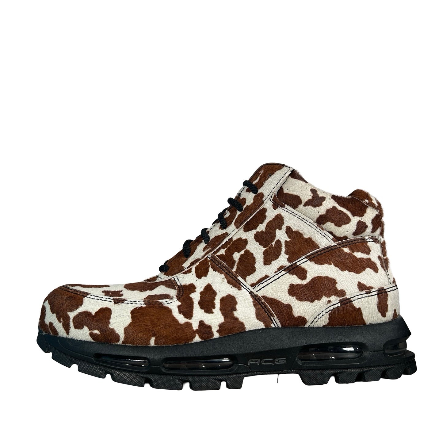 IO4635 100 Nike Air Max Goadome Sail Cacao Wow Cow Print Pony Hair [USED] - 12 M (Used2)