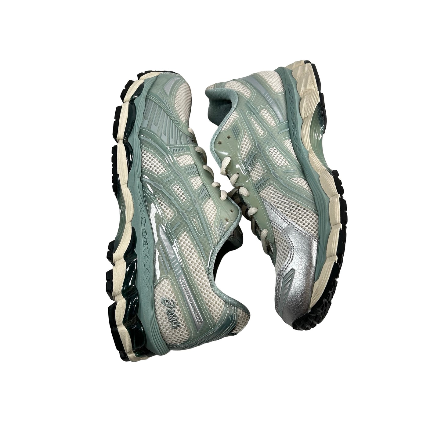 1203A675 100 ASICS Gel-Kayano 12.1 Kith Cream Sage [USED] - 8.5 M (Used) (No Box)