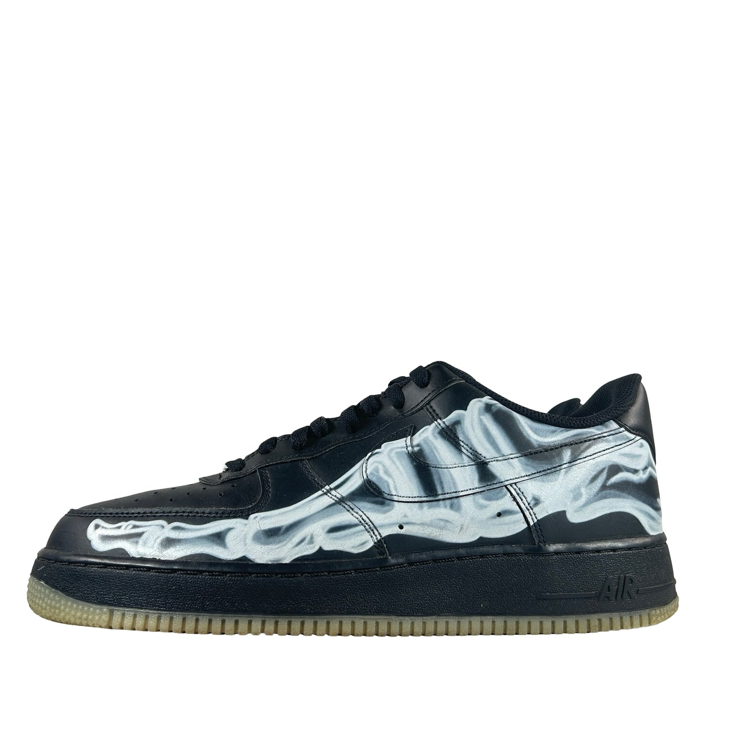 BQ7541 001 Nike Air Force 1 Low Black Skeleton Halloween (2019) [USED] - 11.5 M (Used) (No Box)