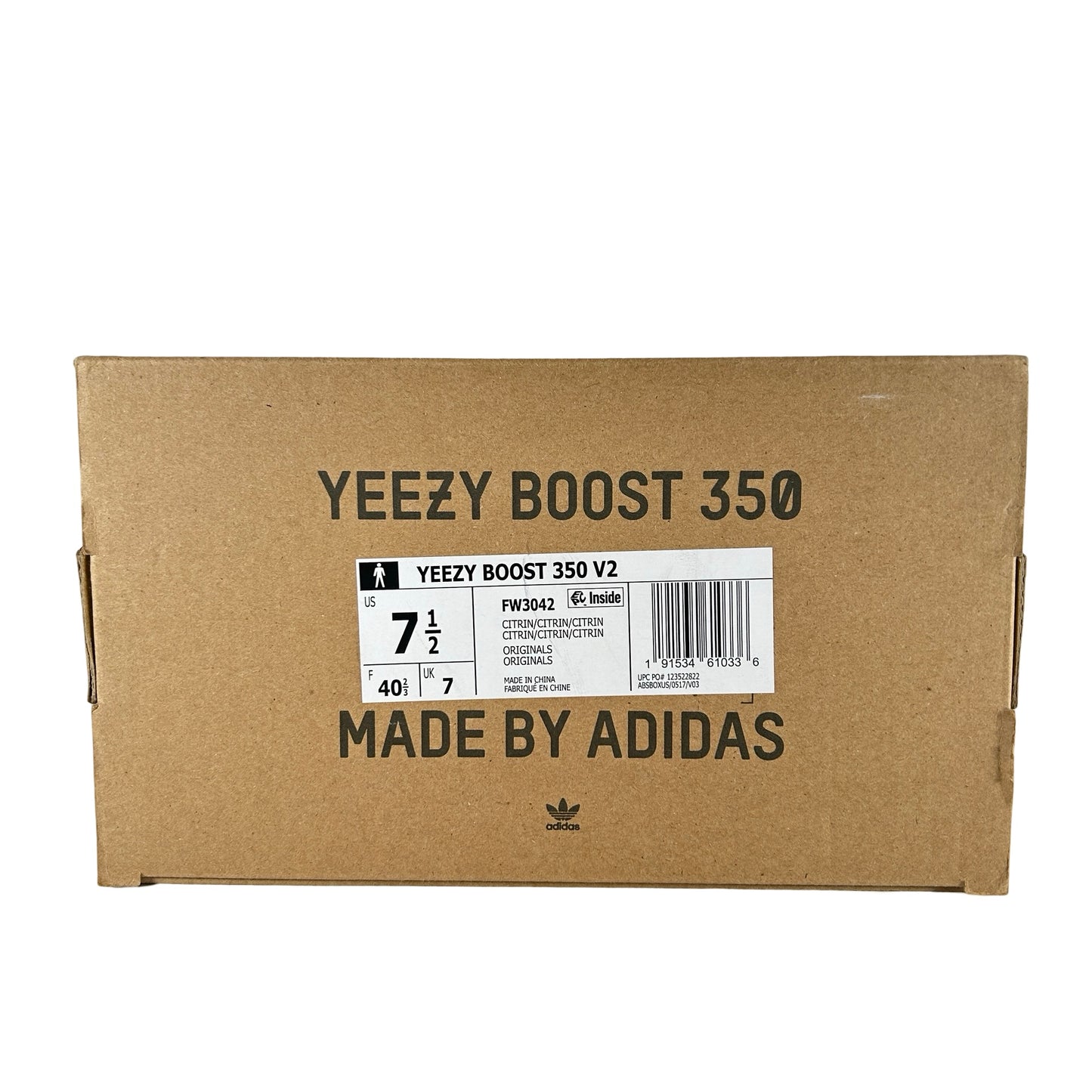 FW3042 adidas Yeezy Boost 350 V2 Citrin (Non-Reflective) [USED] - 7.5 M (Used)