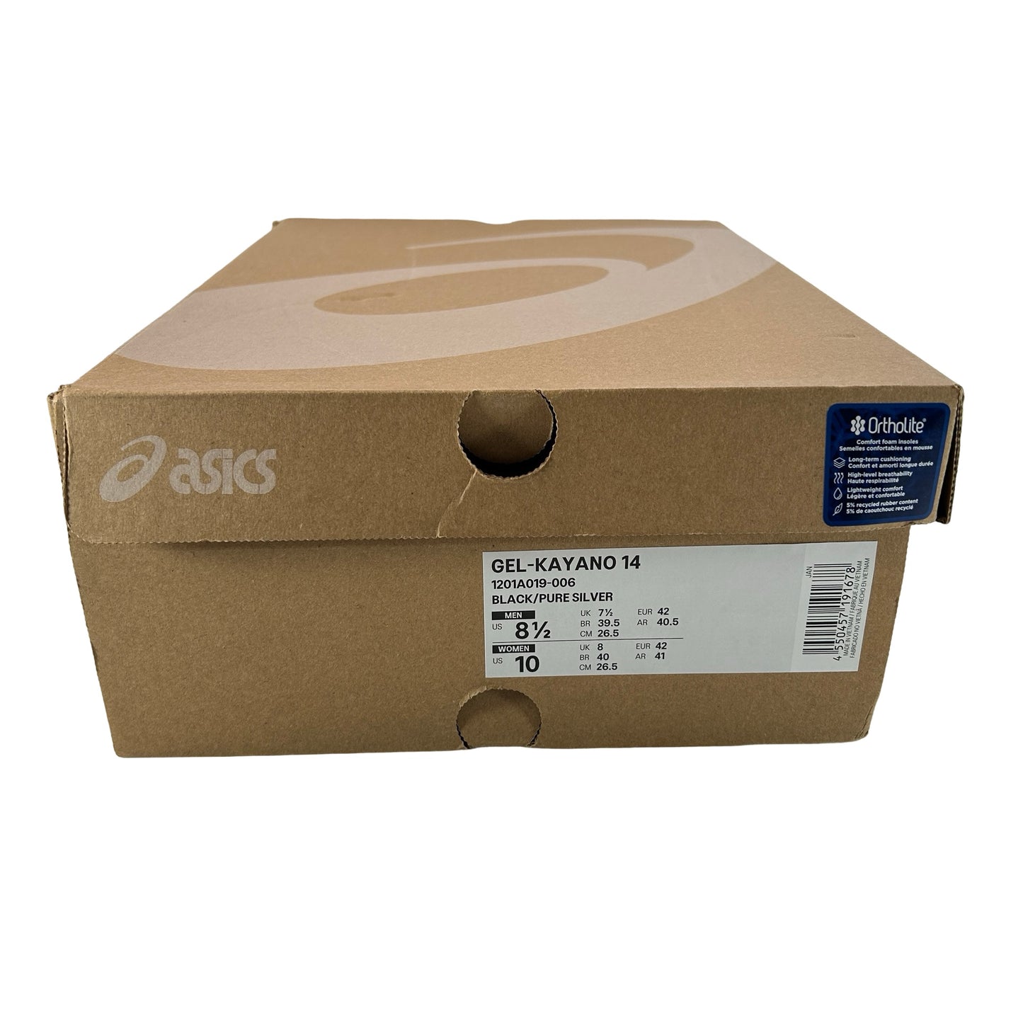 1201A019 006 ASICS Gel-Kayano 14 Black Pure Silver [USED] - 8.5 M (Used)