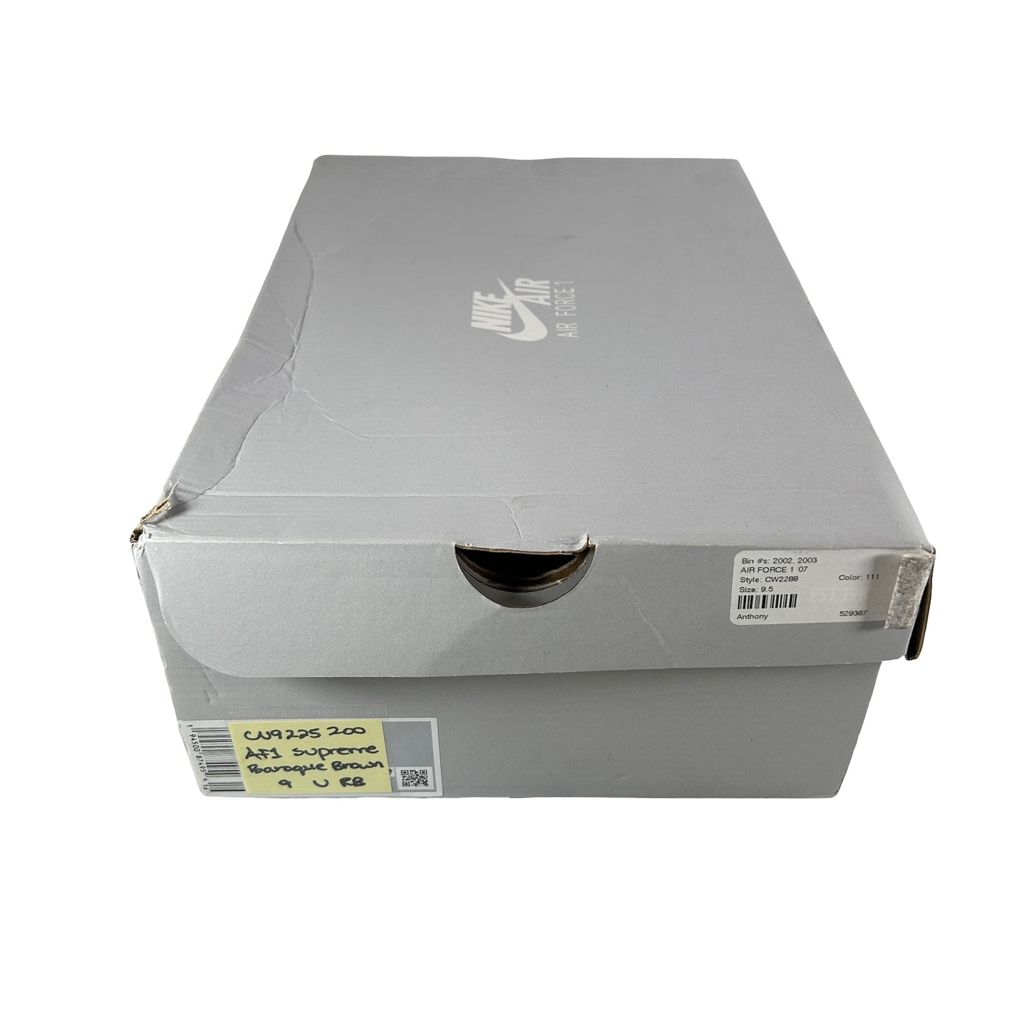 CU9225 200 Nike Air Force 1 Low Supreme Baroque Brown [USED] - 9.5 M (Used) (Replace Box)