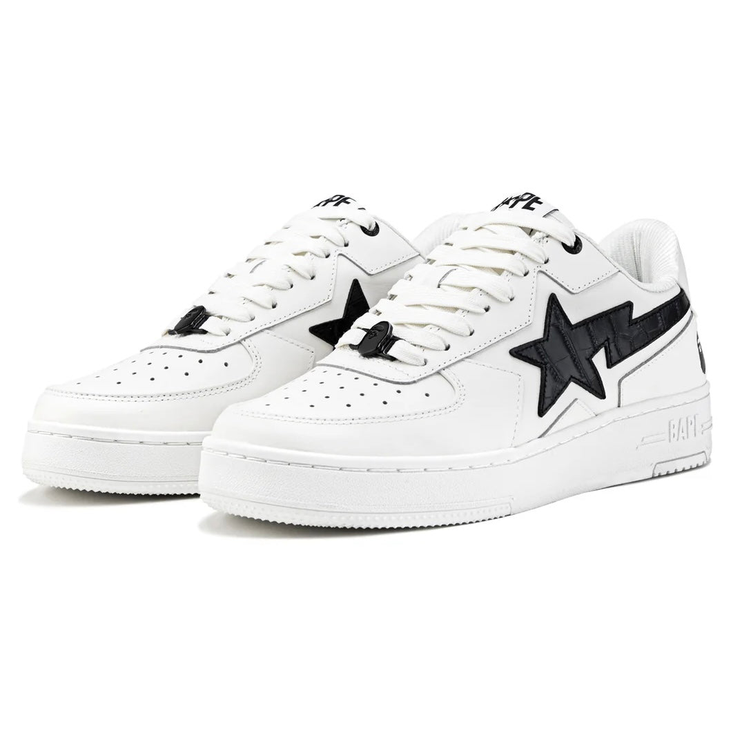 1L30191306 BLK A Bathing Ape Sta Icon #1 White Black Croc