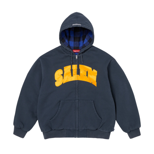 Supreme SALEM Zip Up Hooded Sweatshirt Navy