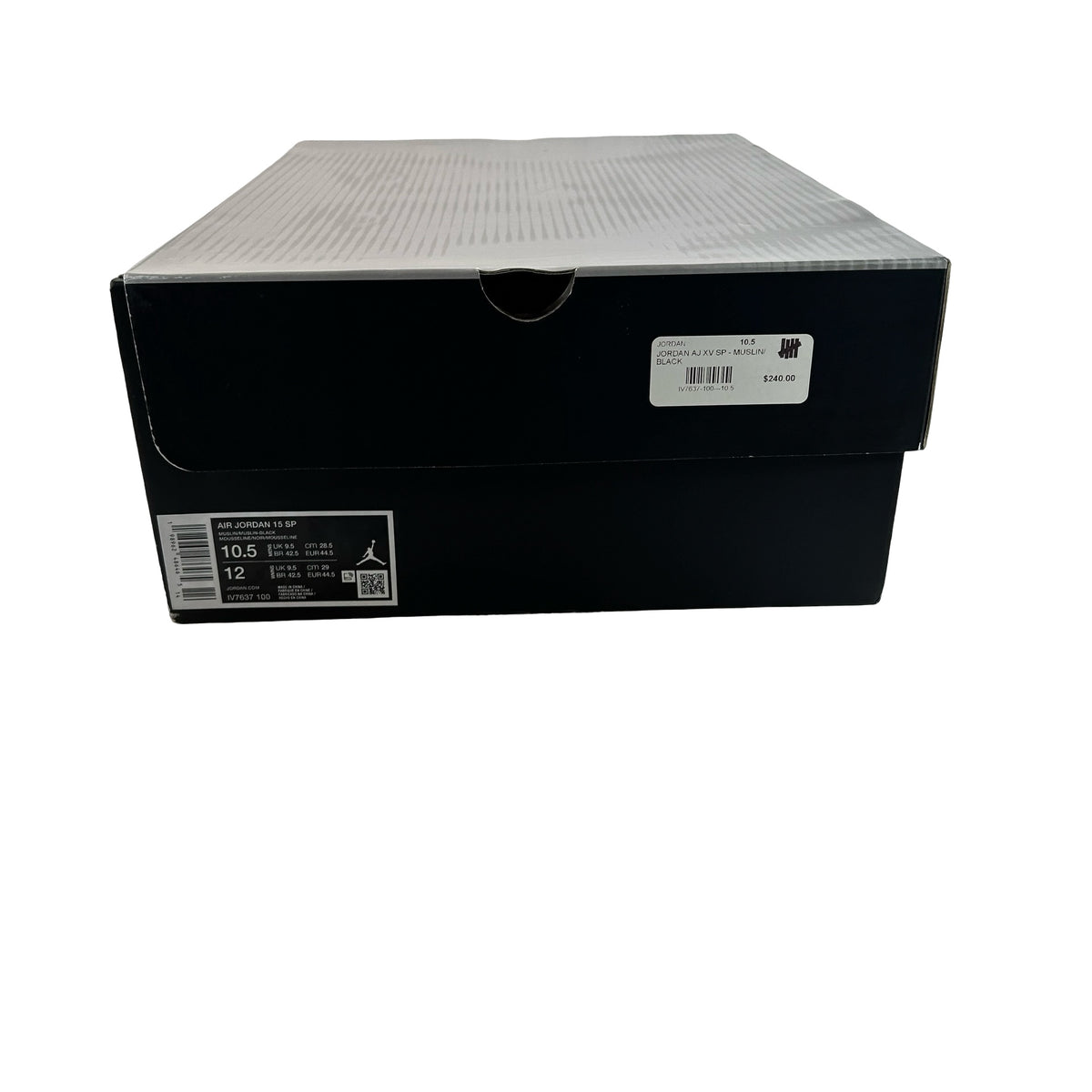 IV7637 100 Jordan 15-23RE Black Muslin [USED] - 10.5 M (Used)