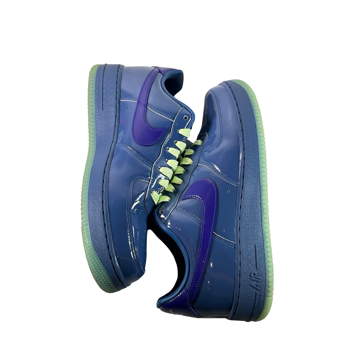 IO4489 400 Nike Air Force 1 Low Patent Leather Mystic Navy Grape Ice [USED] - 9 M (Used) (No Box)