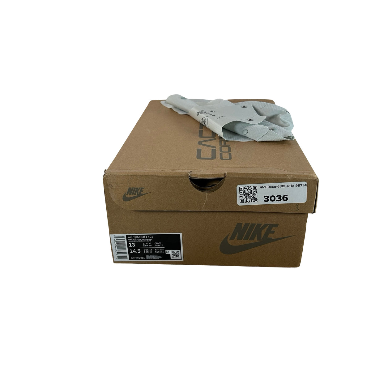 DR7515 001 Nike Air Trainer 1 SP Travis Scott Grey Haze [USED] - 13 M (Used)